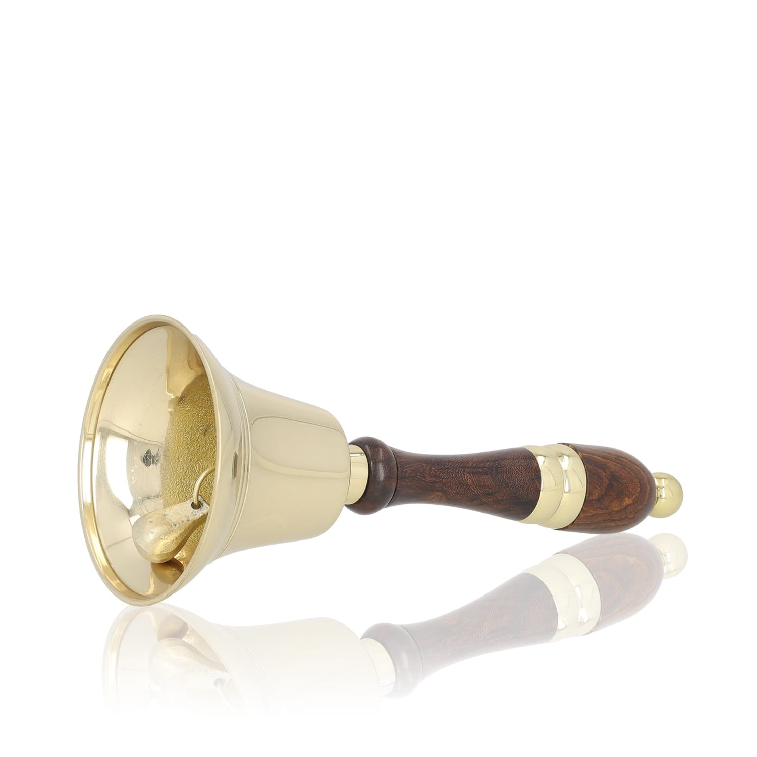 Dzwonek - mosiądz - drewniana rączka - ORNATY.PL