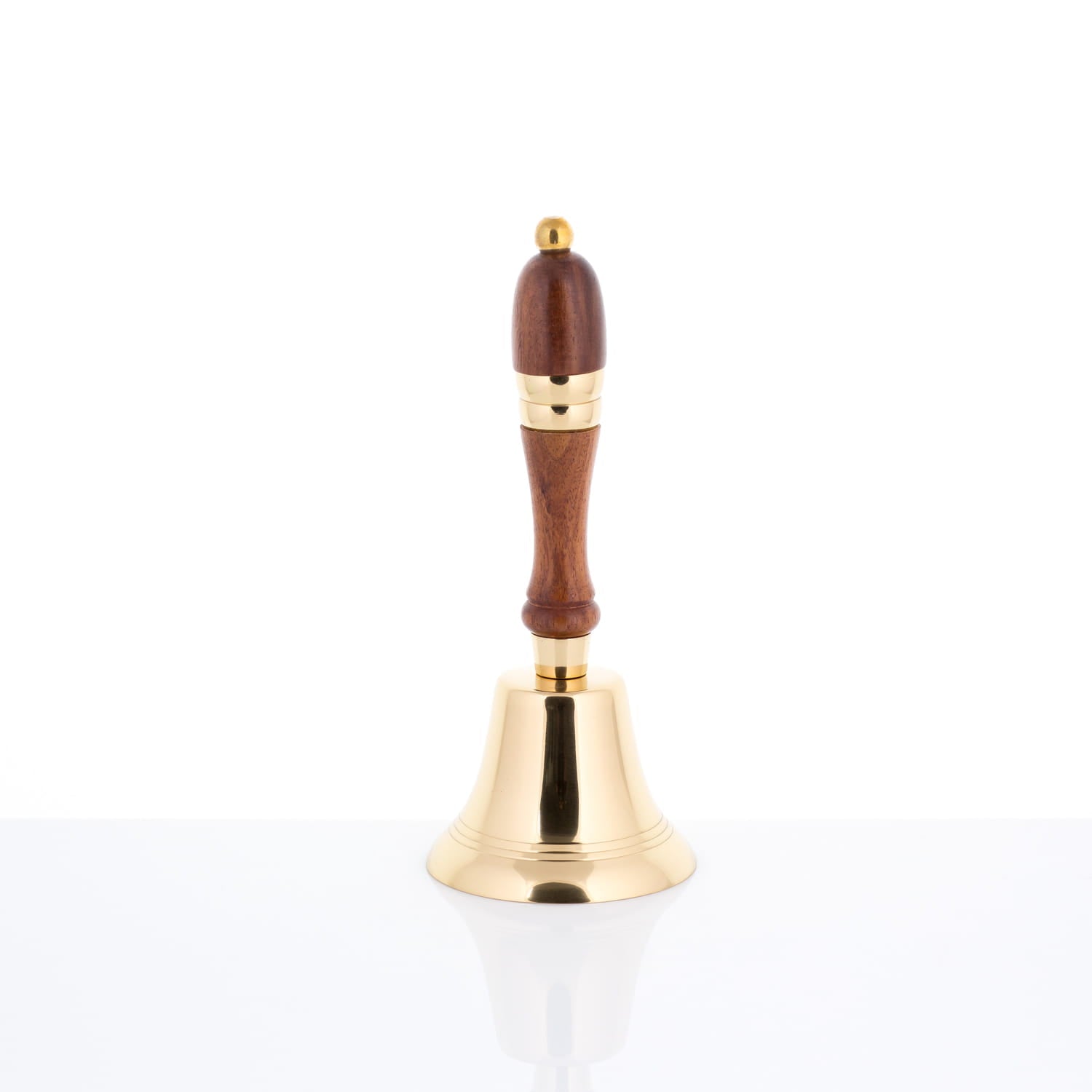 Dzwonek - mosiądz - drewniana rączka - ORNATY.PL
