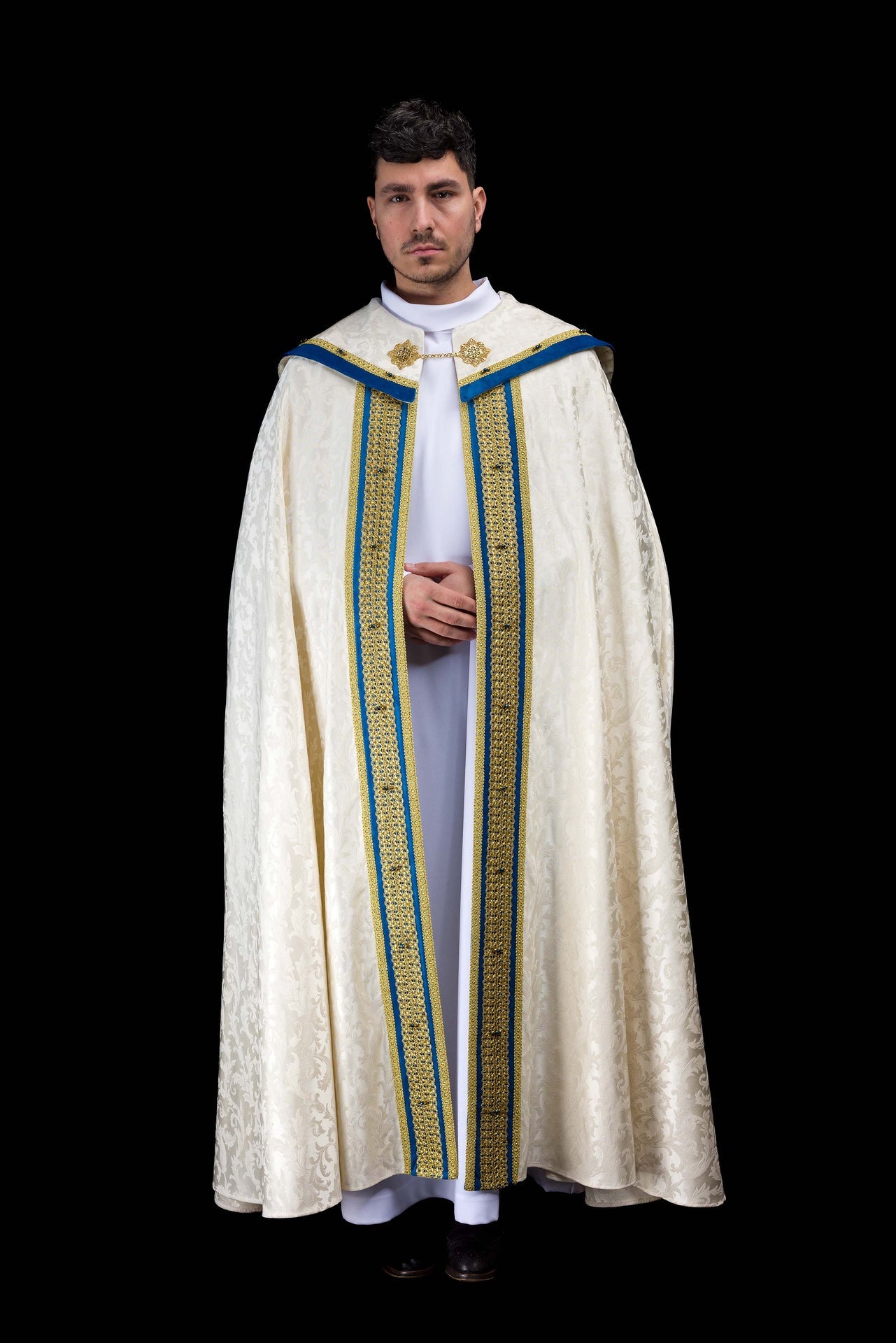 Handgefertigter marianischer Chormantel mit Natursteinen Handmade 3006