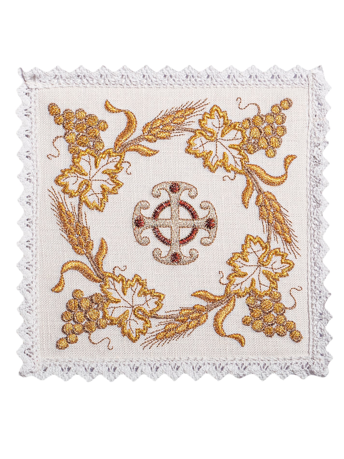 Kelchwäsche mit reicher Goldstickerei