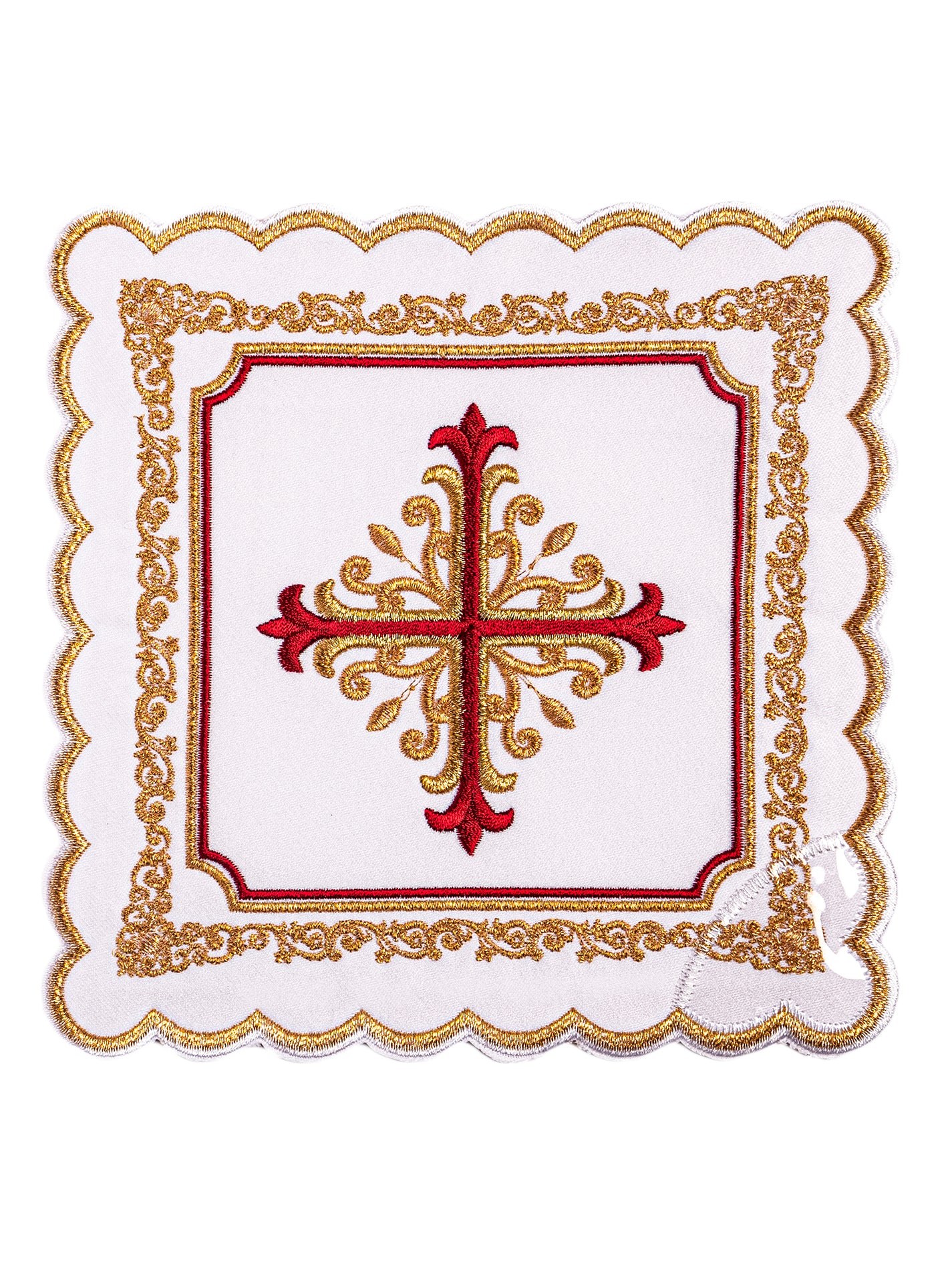 Kelchwäsche mit gold-roter Stickerei