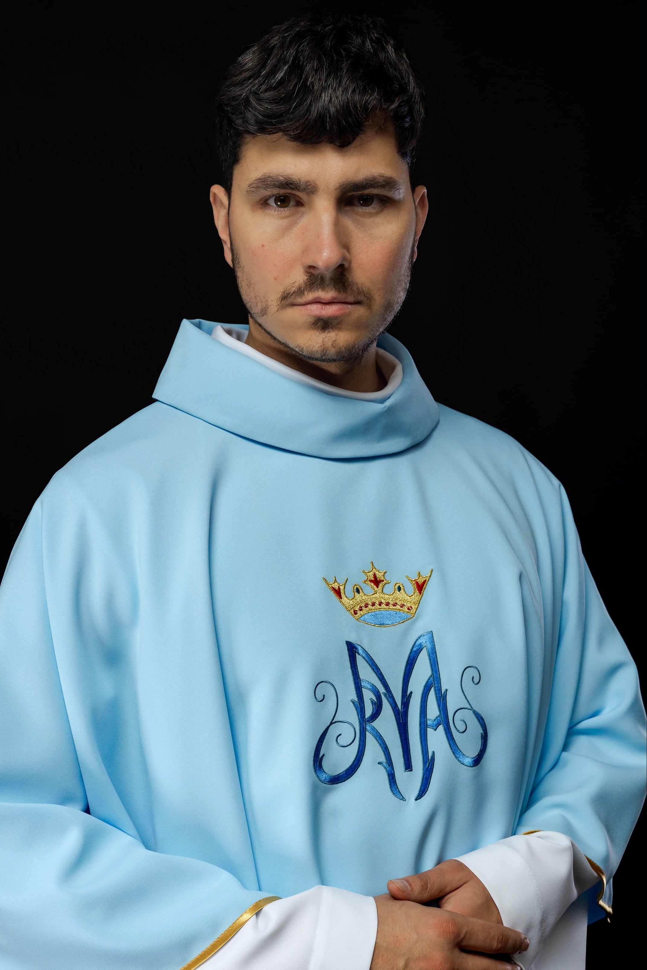 Ornat liturgiczny Maryjny w kolorze niebieskim - ORNATY.PL