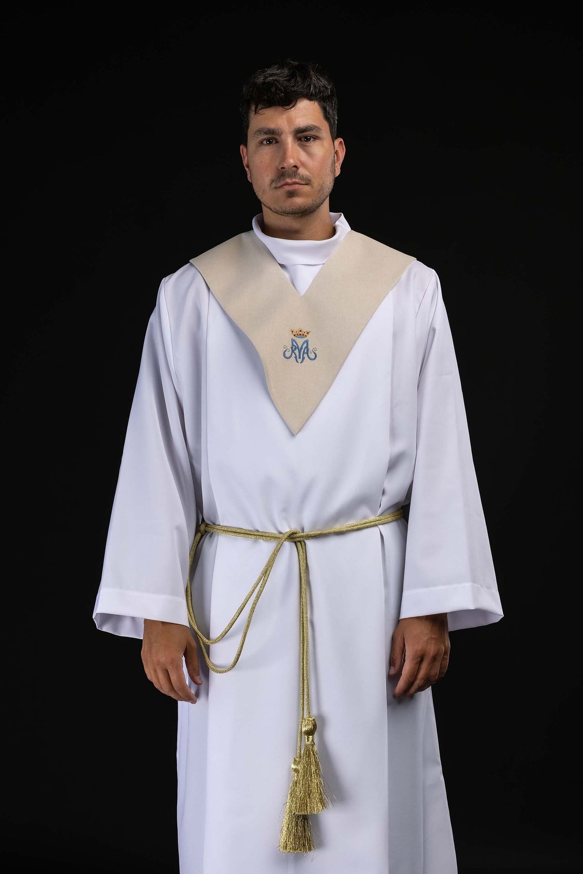 Lektorenpallium in Ecru mit Marienmotiv