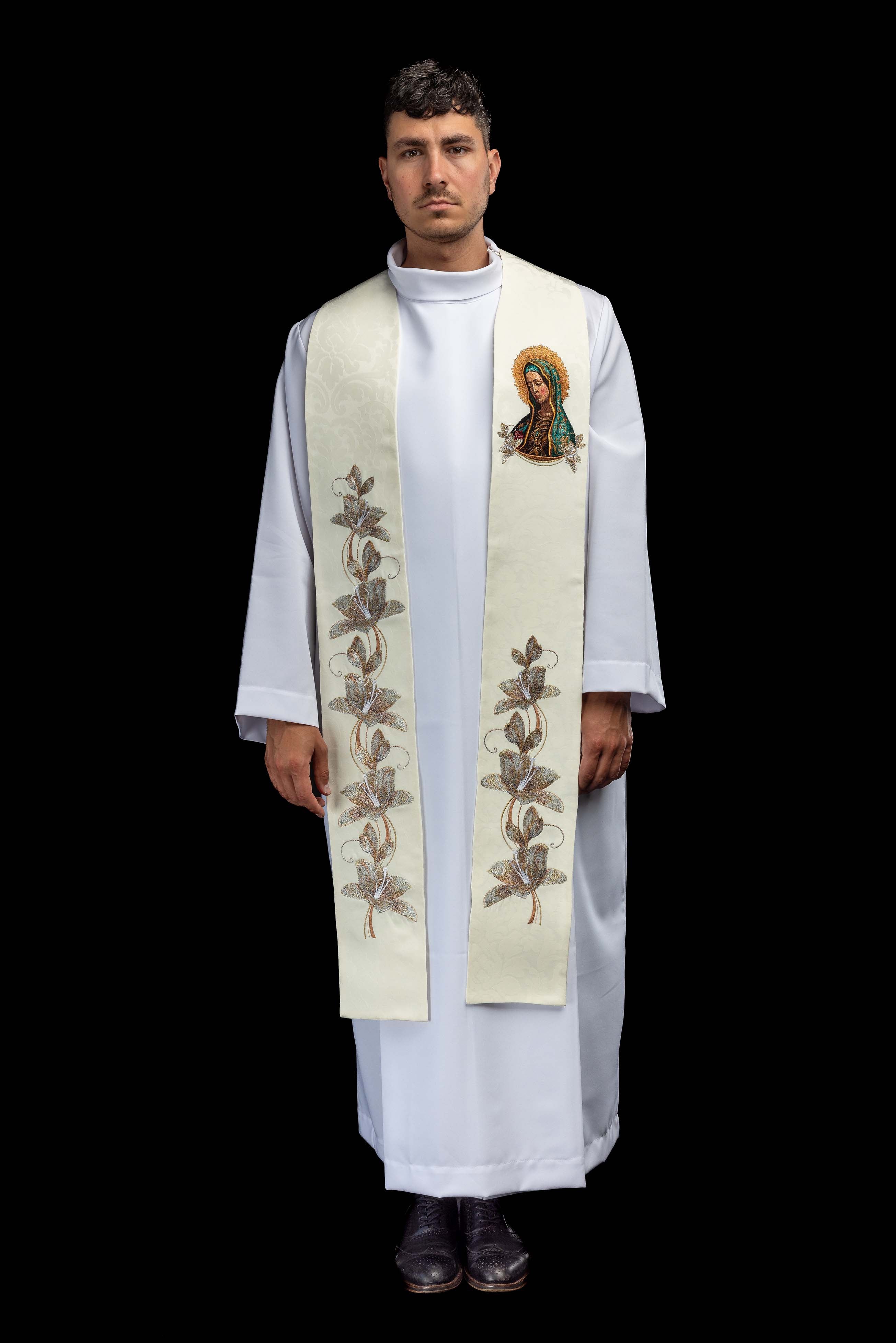 Bestickte Stola mit dem Bildnis Unserer Lieben Frau von Guadalupe