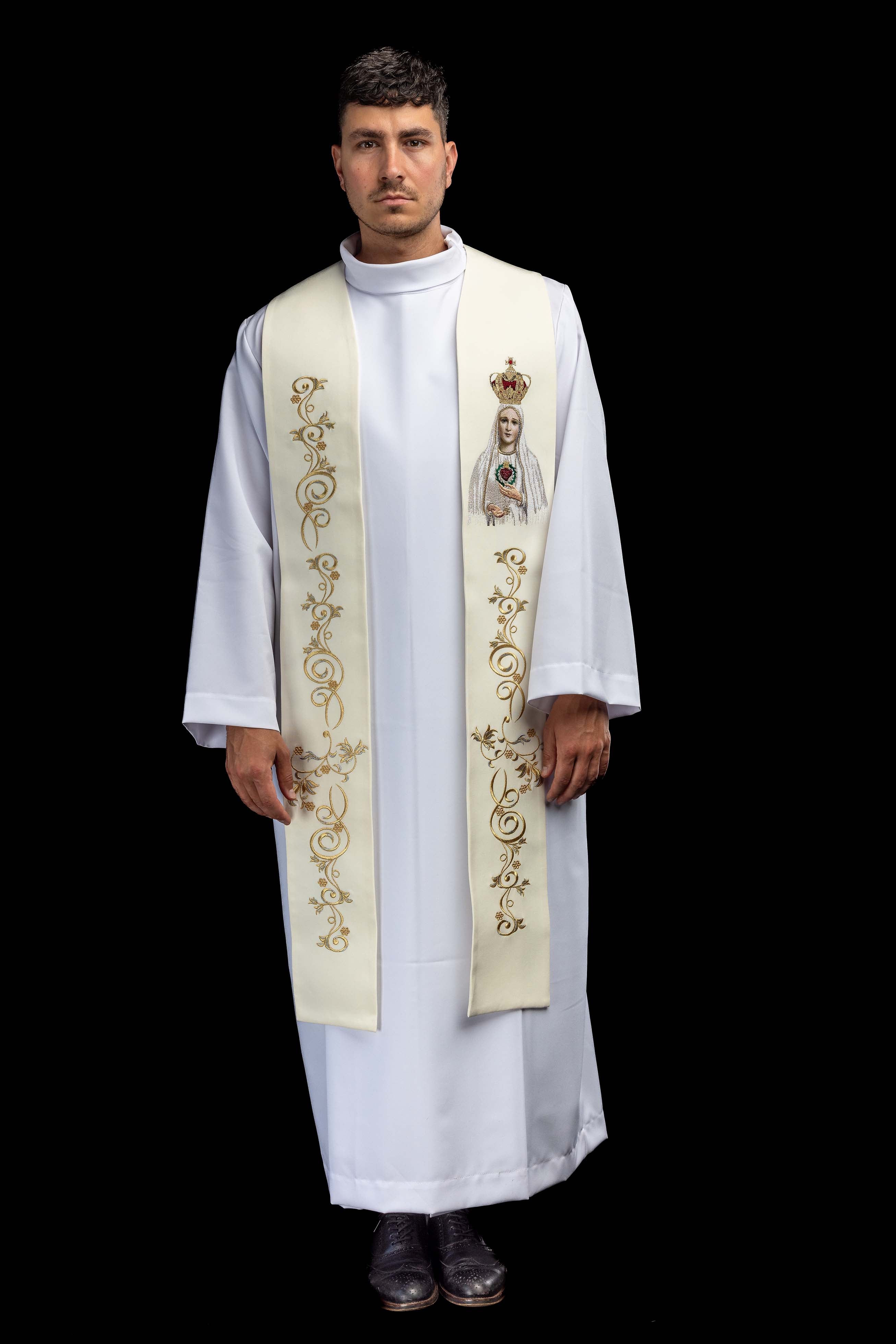 Bestickte Stola mit dem Bildnis Unserer Lieben Frau von Fatima