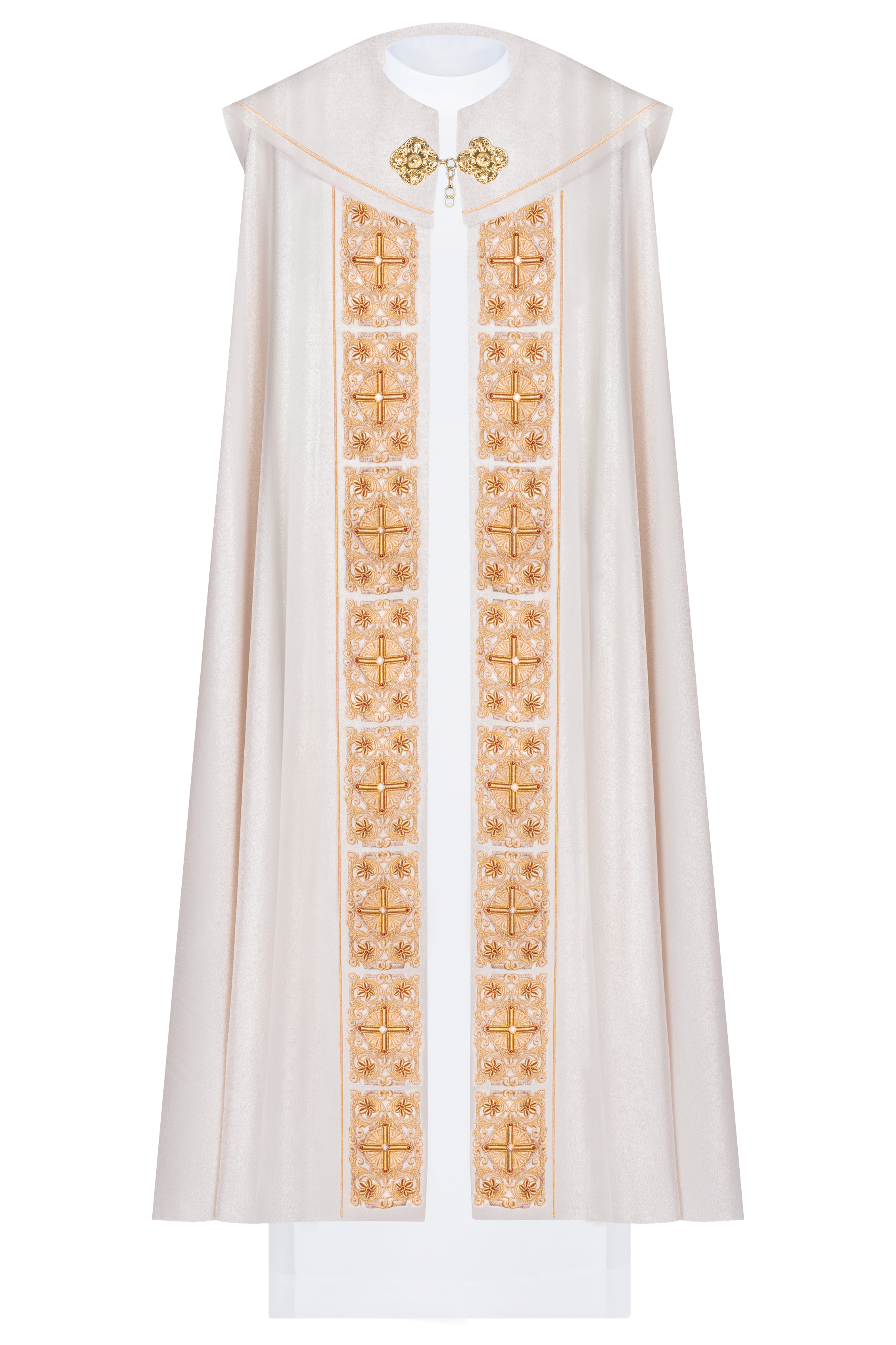 Kapa liturgiczna z bogato zdobionym pasem 150 cm - ORNATY.PL