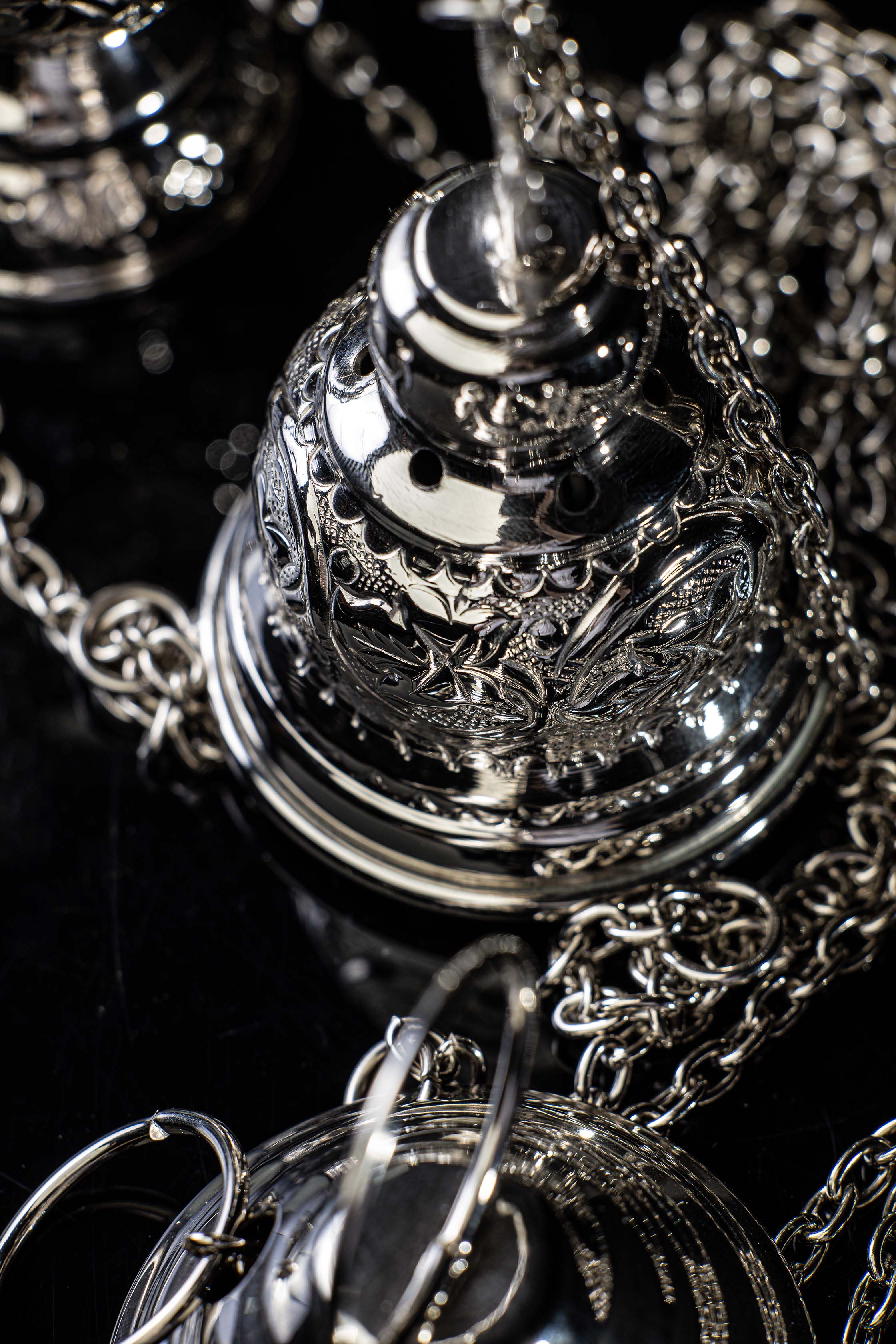 Weihrauchfass - Messing - Nickel - 19 cm