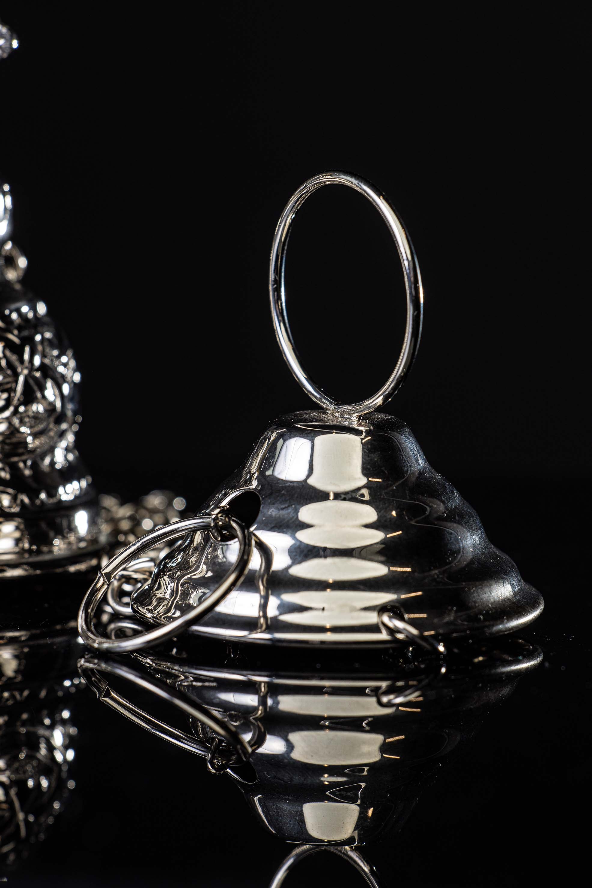 Weihrauchfass - Messing - Nickel - 19 cm