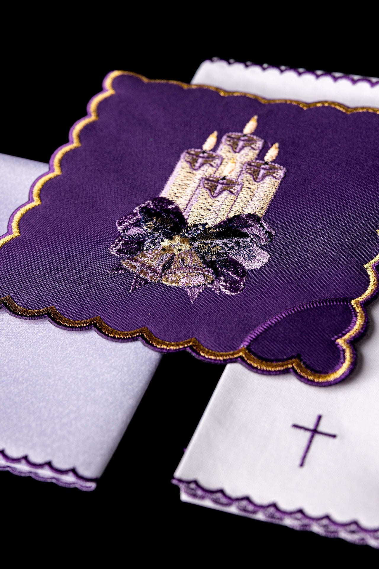 Advent besticktes Kelchleinen - MESSGEWANDER.DE