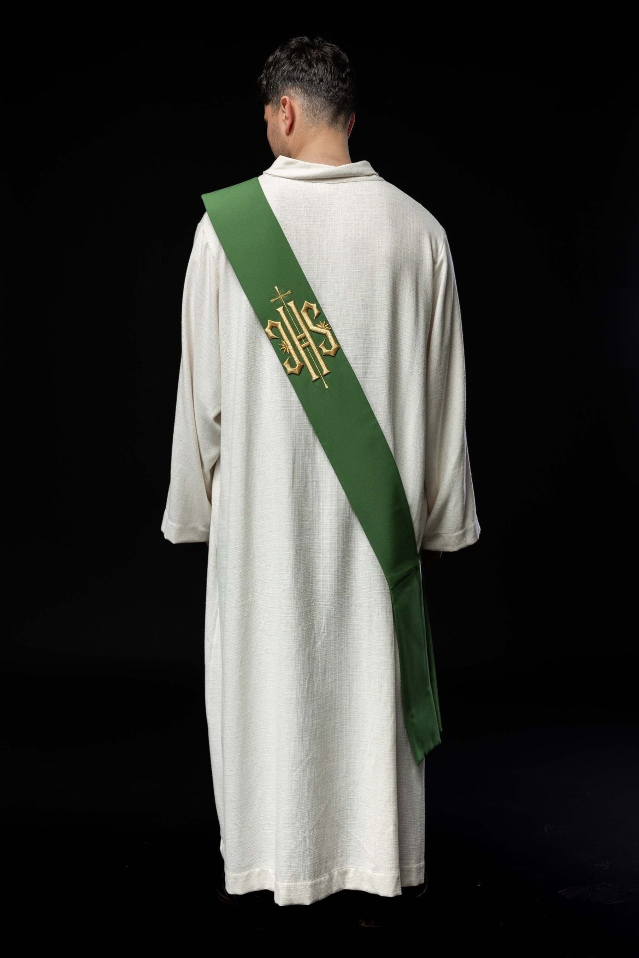 Diakonatsstola mit gesticktem IHS und Kreuz - MESSGEWANDER.DE