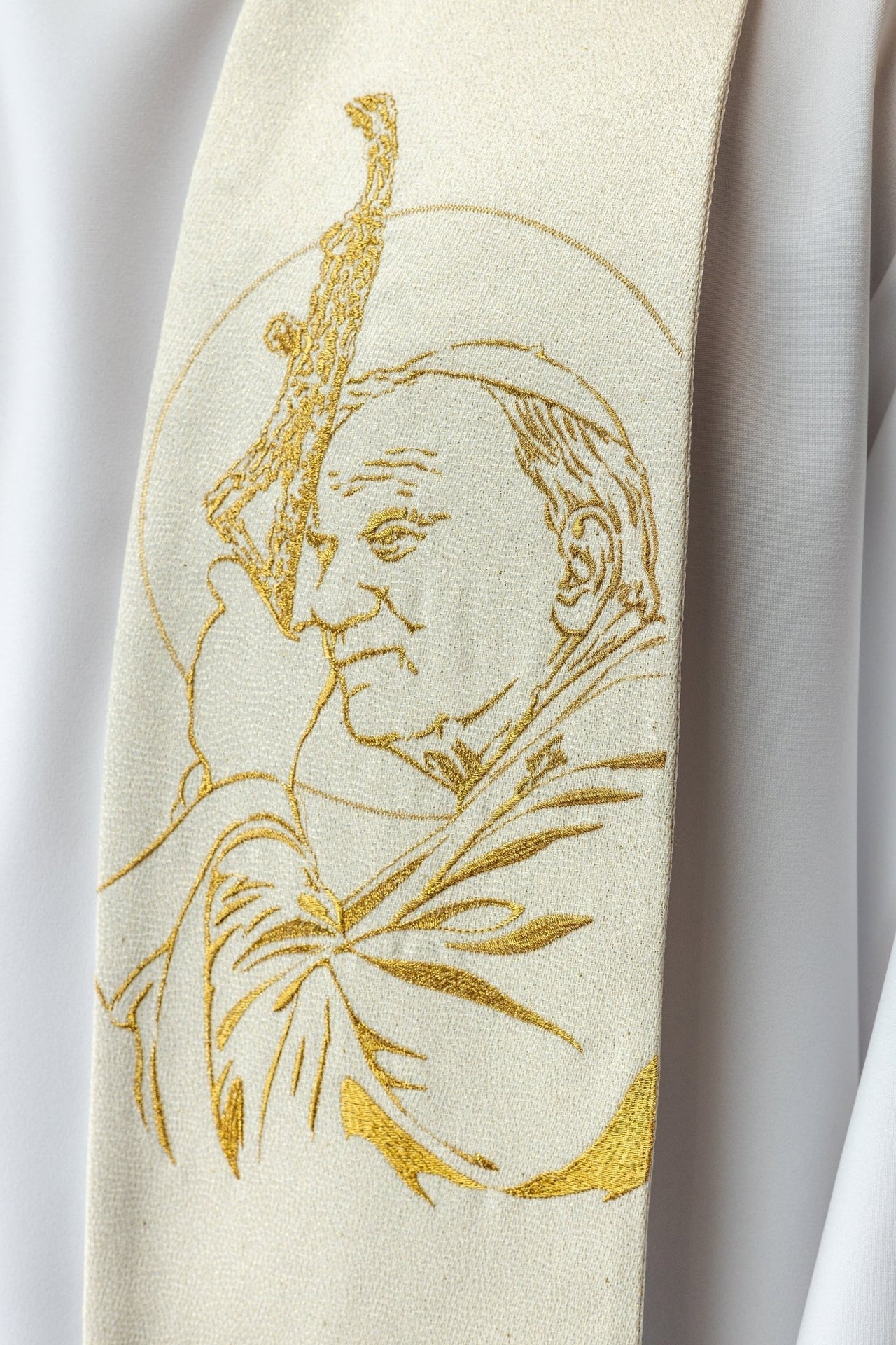 Gestickte Stola Johannes Paul II - MESSGEWANDER.DE