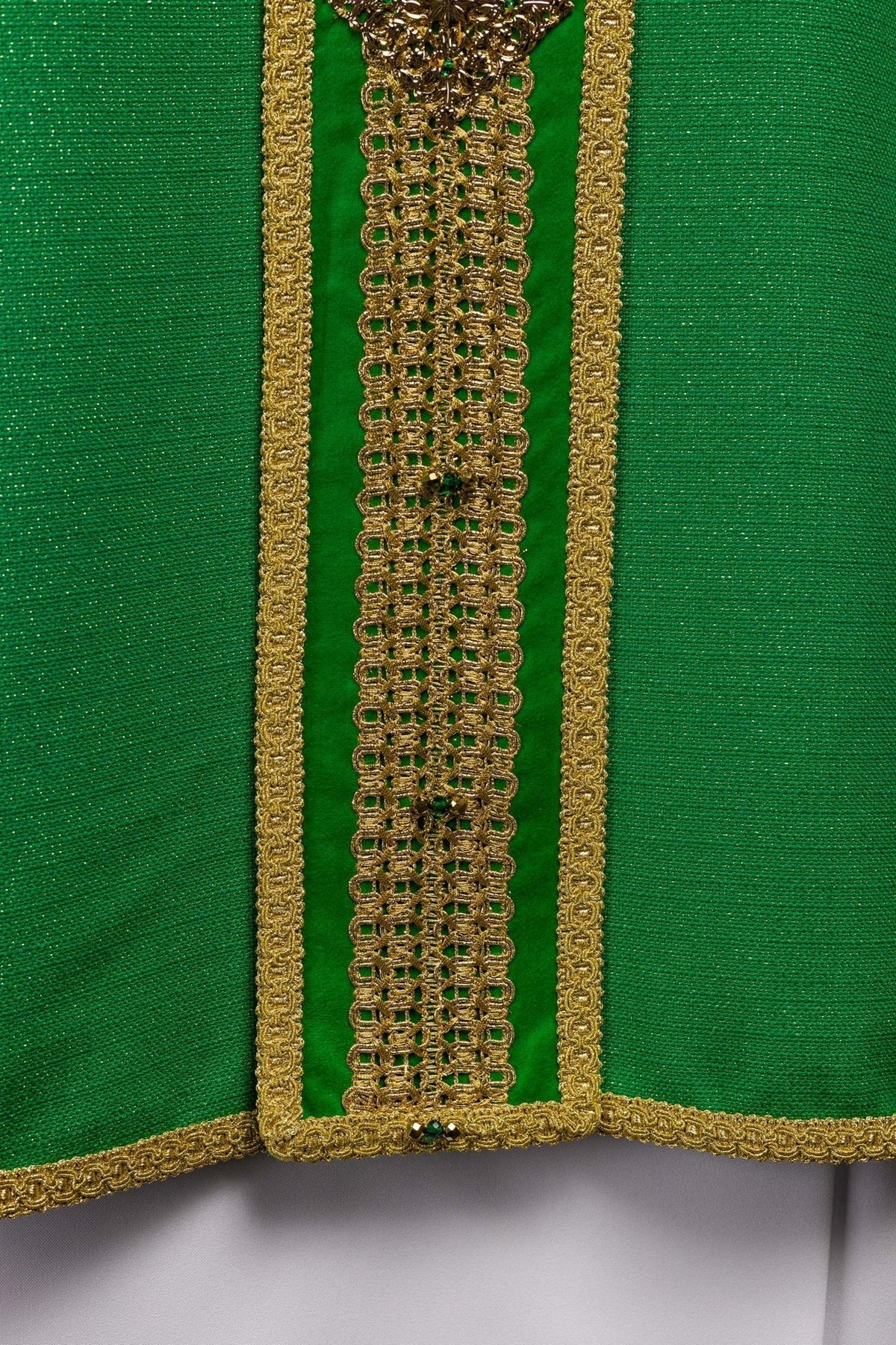 Handgefertigte Kasel mit natürlichen Steinen Handmade 7001 - MESSGEWANDER.DE