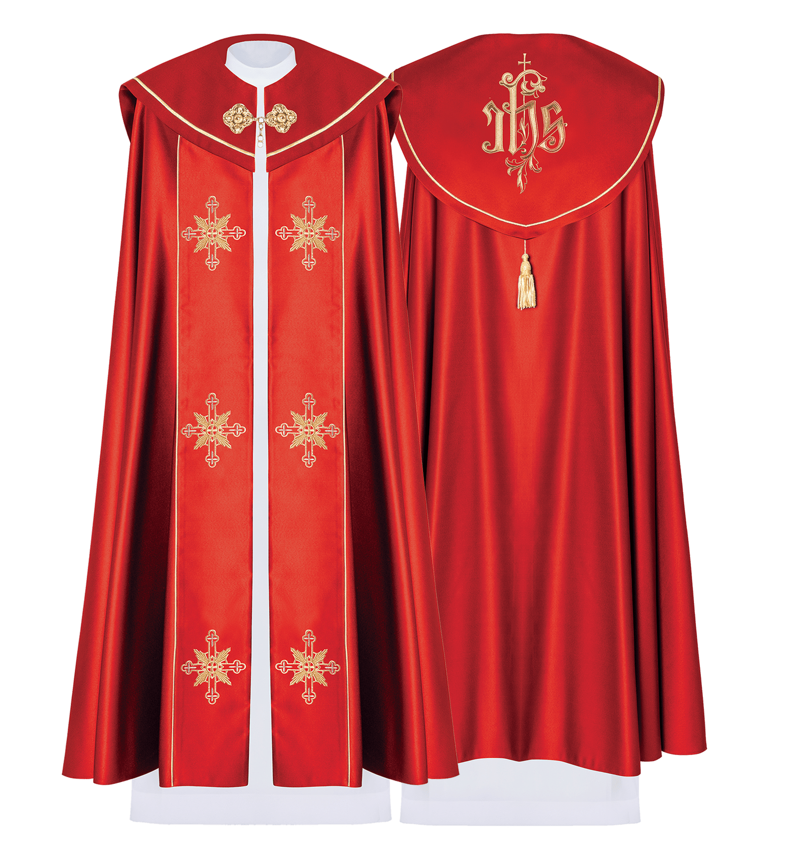 Kapa eucharystyczna monogram IHS Czerwona