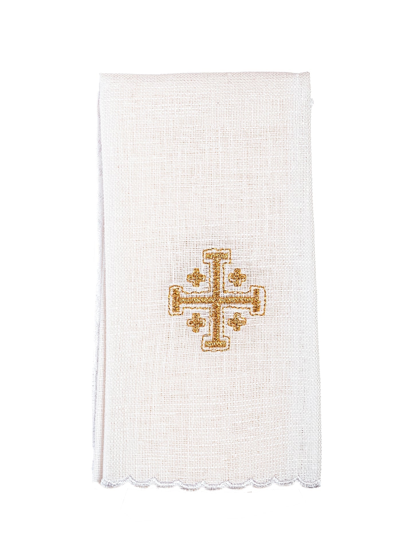 Kelch aus Leinen mit Jerusalemkreuz-Stickerei - MESSGEWANDER.DE