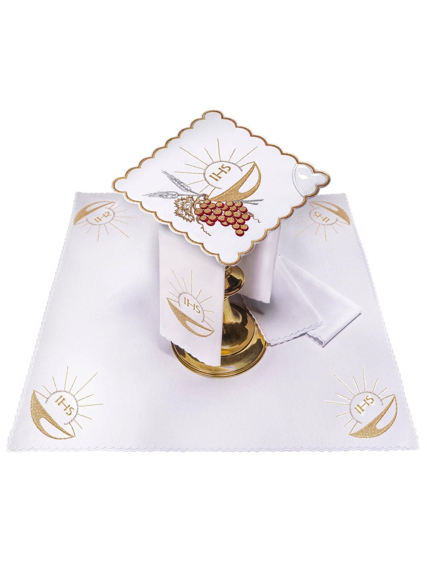 Kelchleinen mit Stickerei des eucharistischen Kelches - MESSGEWANDER.DE