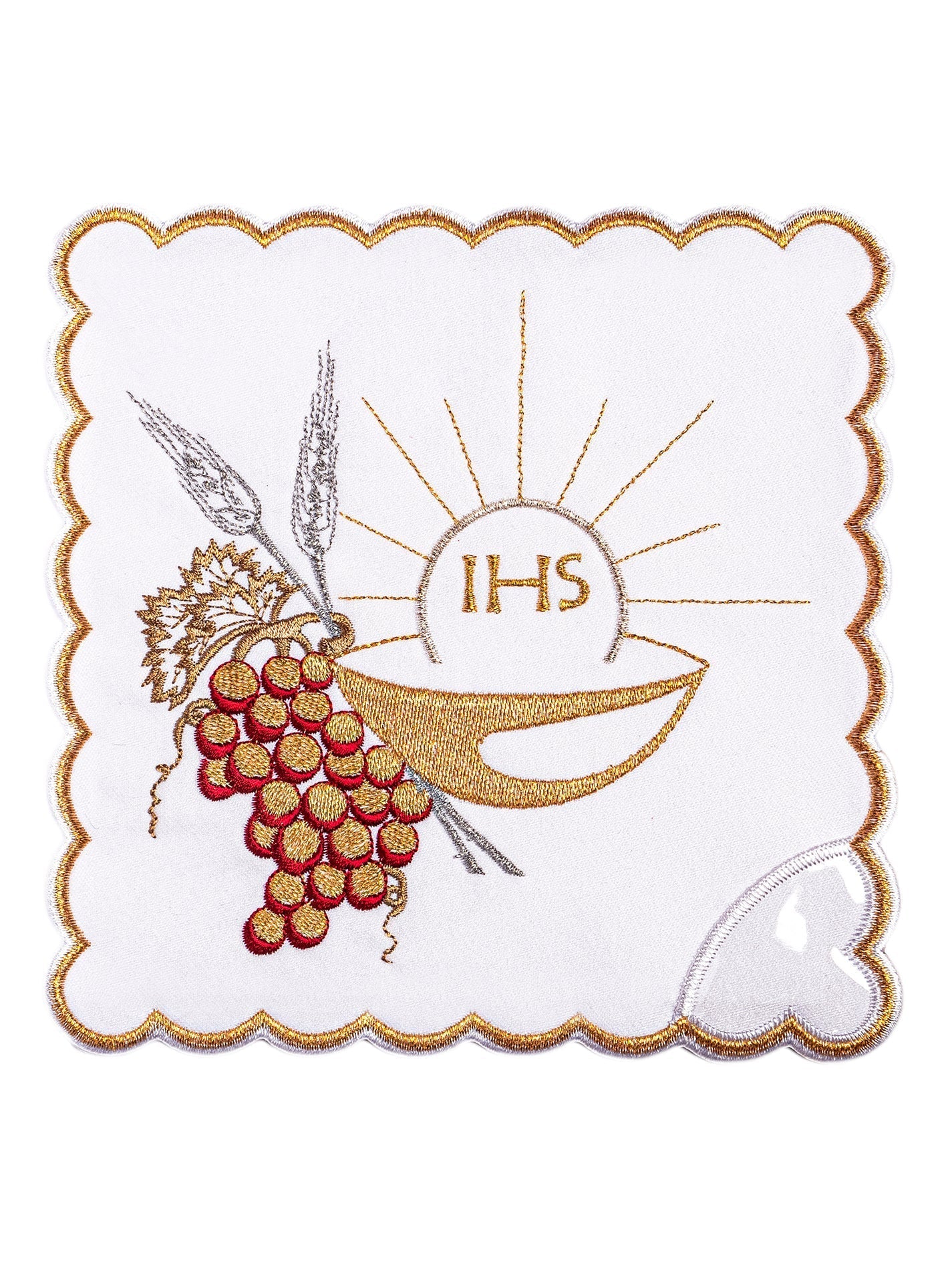 Kelchleinen mit Stickerei des eucharistischen Kelches - MESSGEWANDER.DE