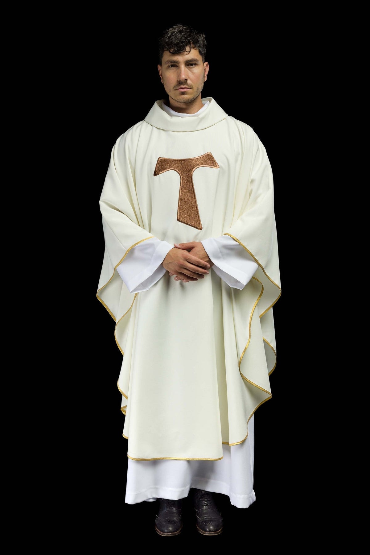 Liturgisches Messgewand mit franziskanischem Kreuz - MESSGEWANDER.DE