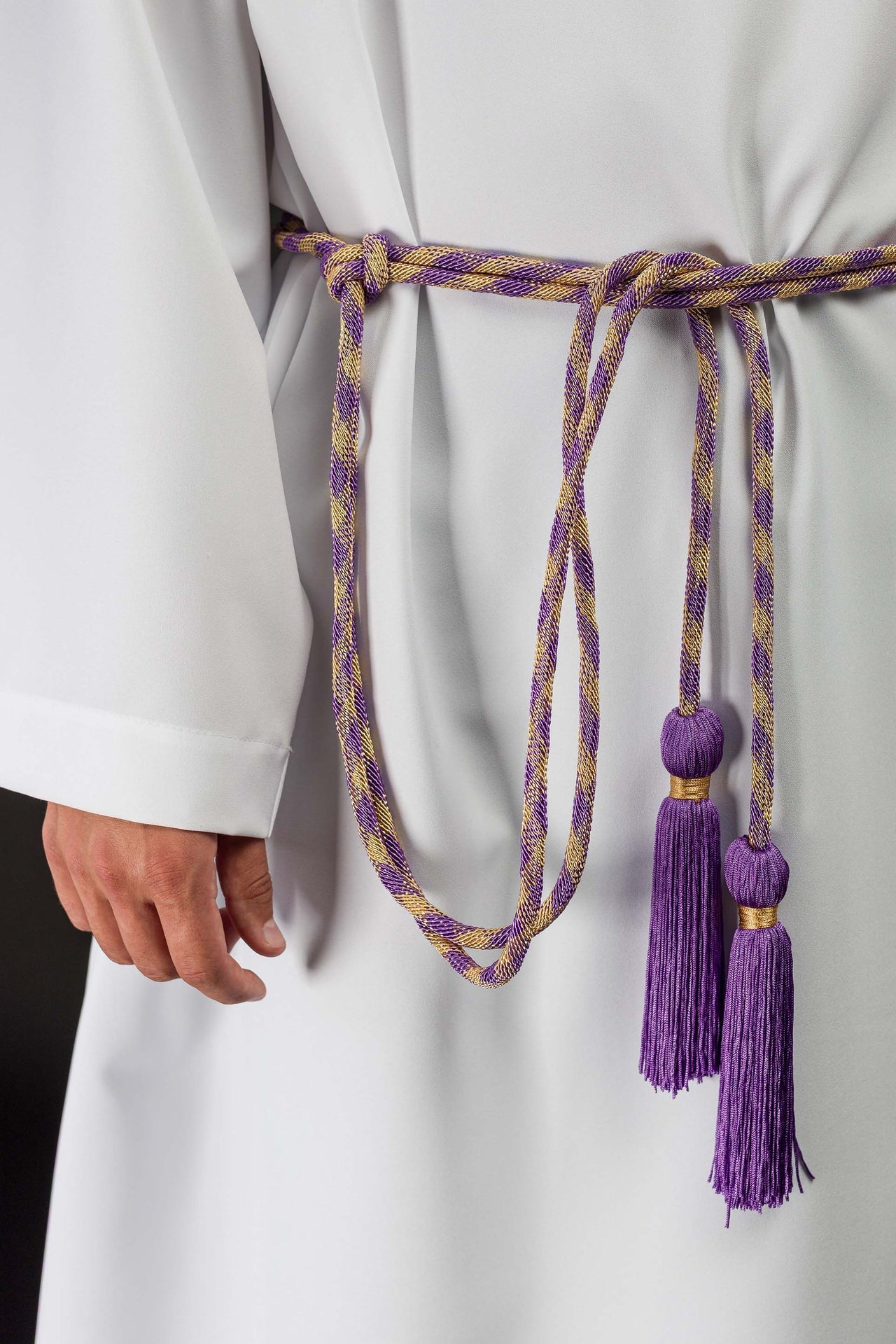 Liturgisches Zingulum Violett-Gold Premium - MESSGEWANDER.DE