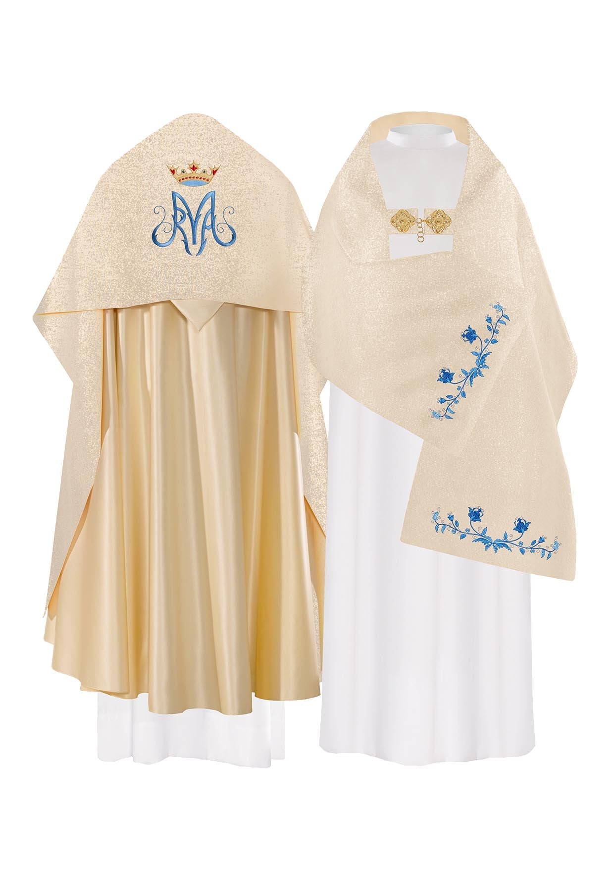 Maryjny Złoty Welon liturgiczny z haftem - ORNATY.PL