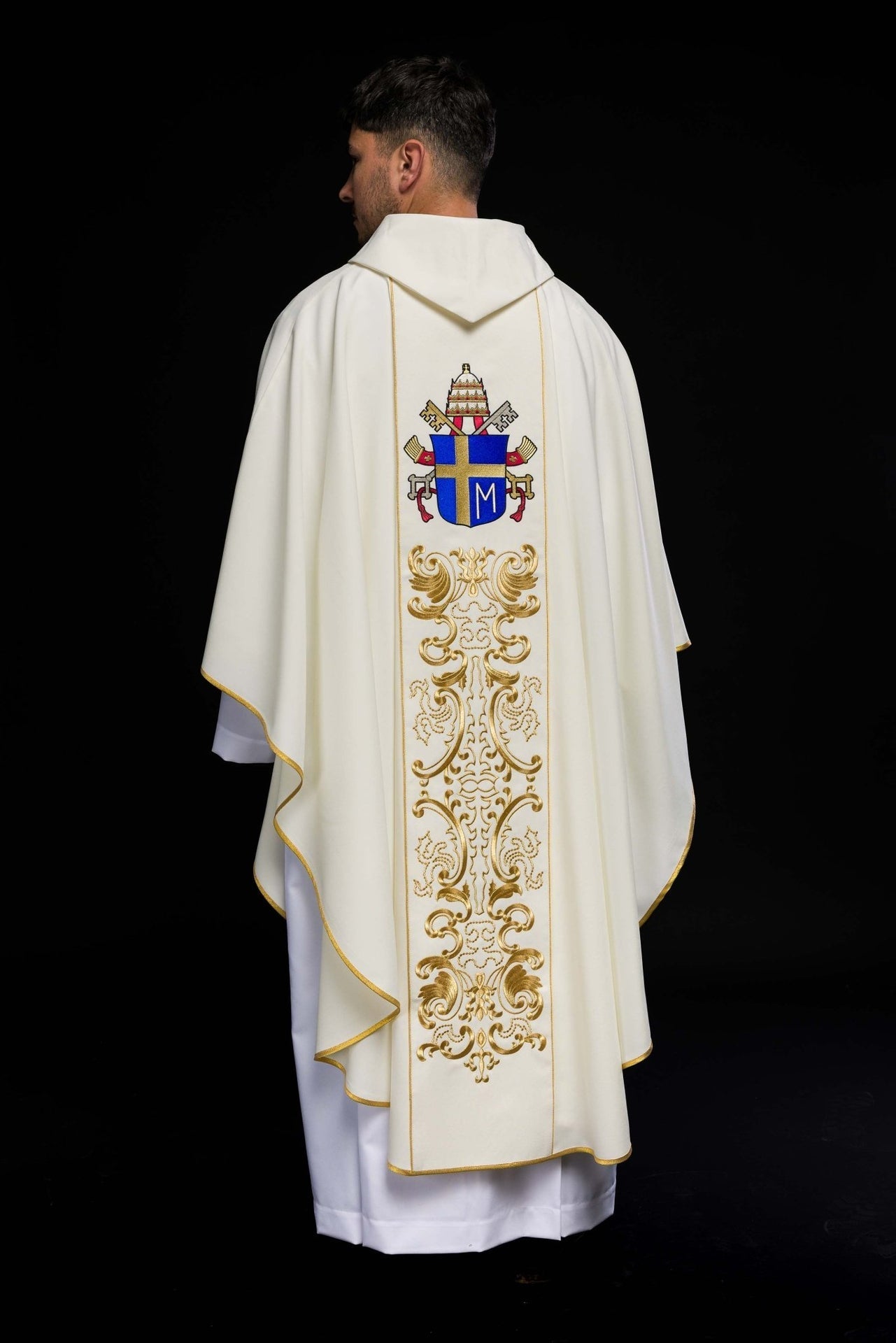 Messgewand mit einem Bild von Papst Johannes Paul II. - MESSGEWANDER.DE