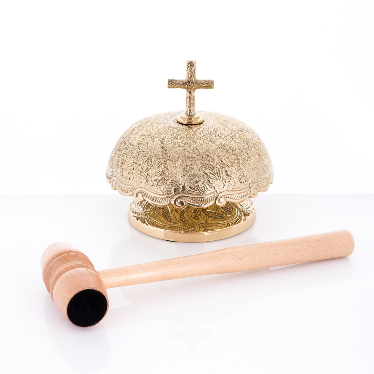 Messinggong mit Holzhammer - MESSGEWANDER.DE