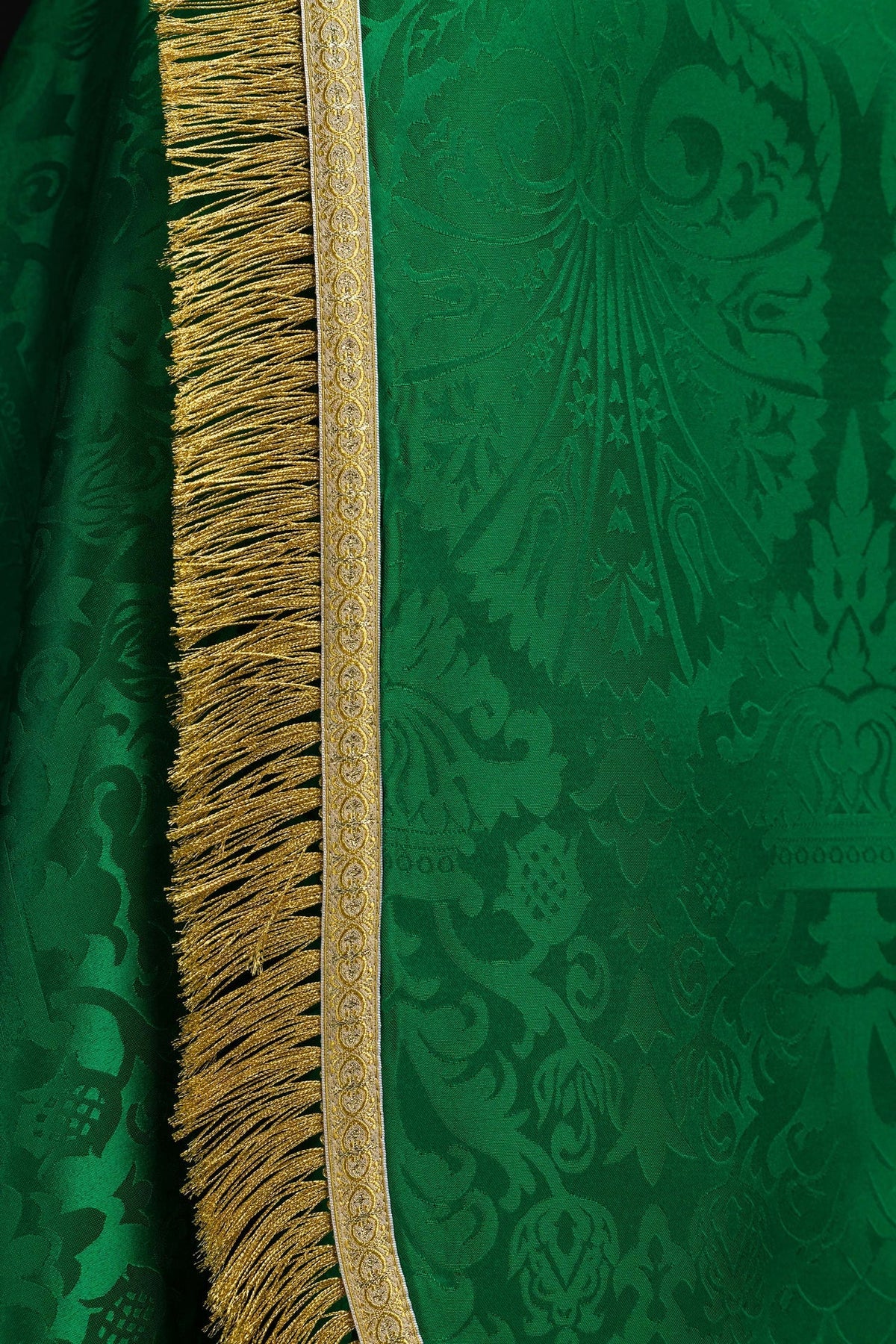 Römischer Rauchmantel aus Jacquardstoff – Grün - MESSGEWANDER.DE