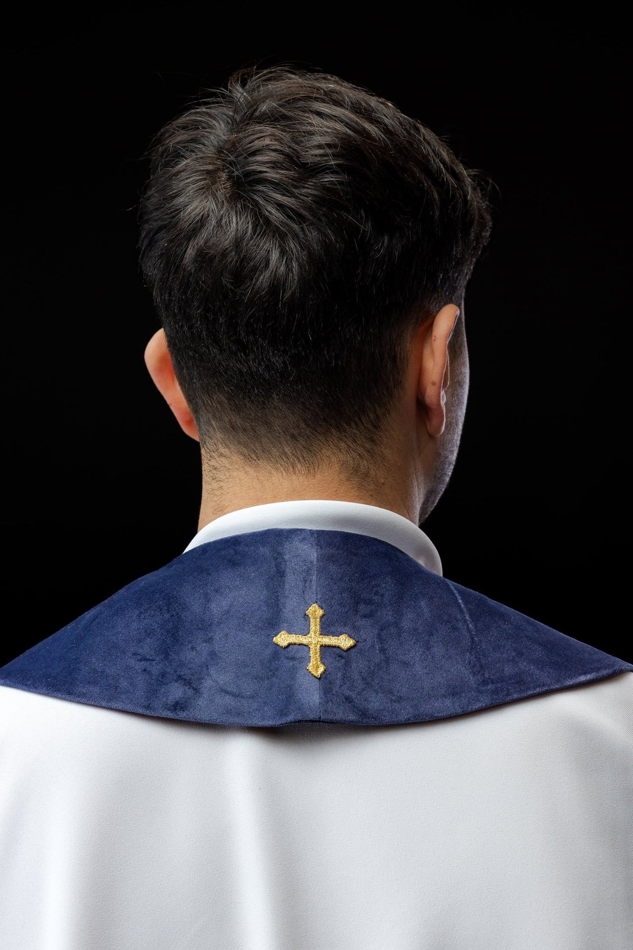 Stuła haftowana fioletowa IHS