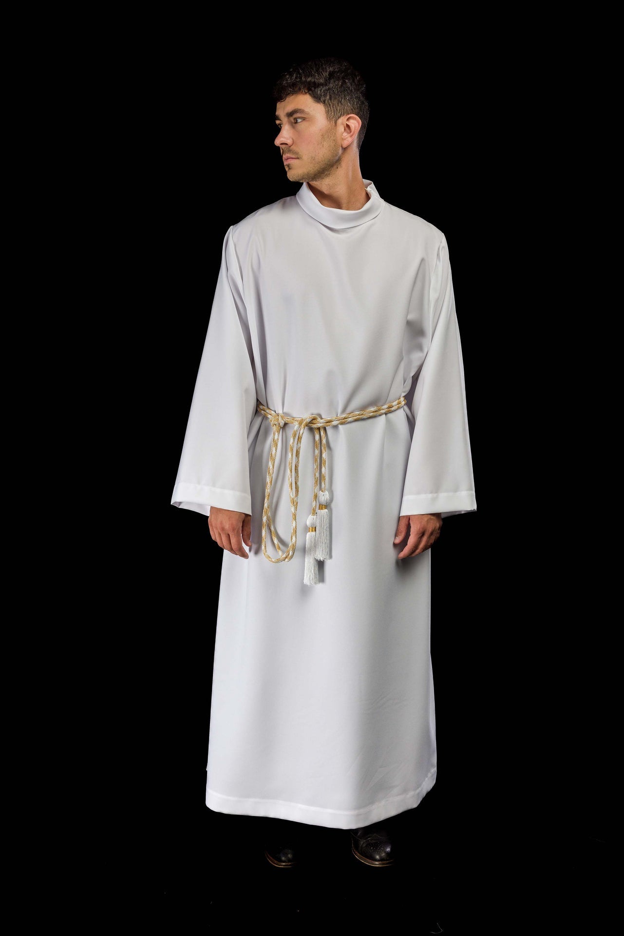 Liturgisches Zingulum Weiß-Gold Premium