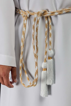 Liturgisches Zingulum Weiß-Gold Premium