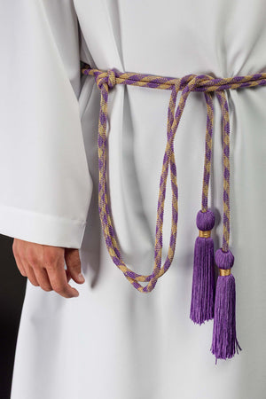 Liturgisches Zingulum Violett-Gold Premium