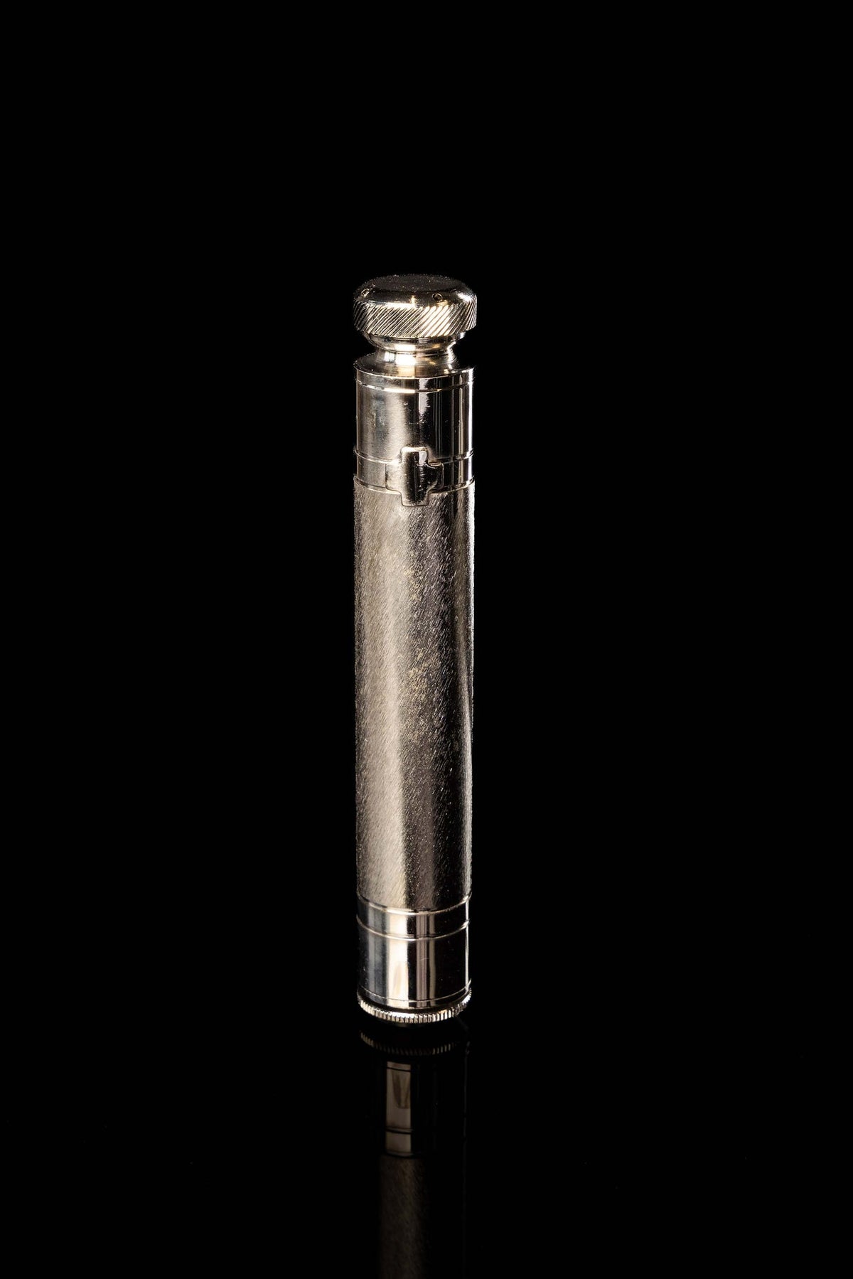Aspergill aus Metall im Etui, 17 cm
