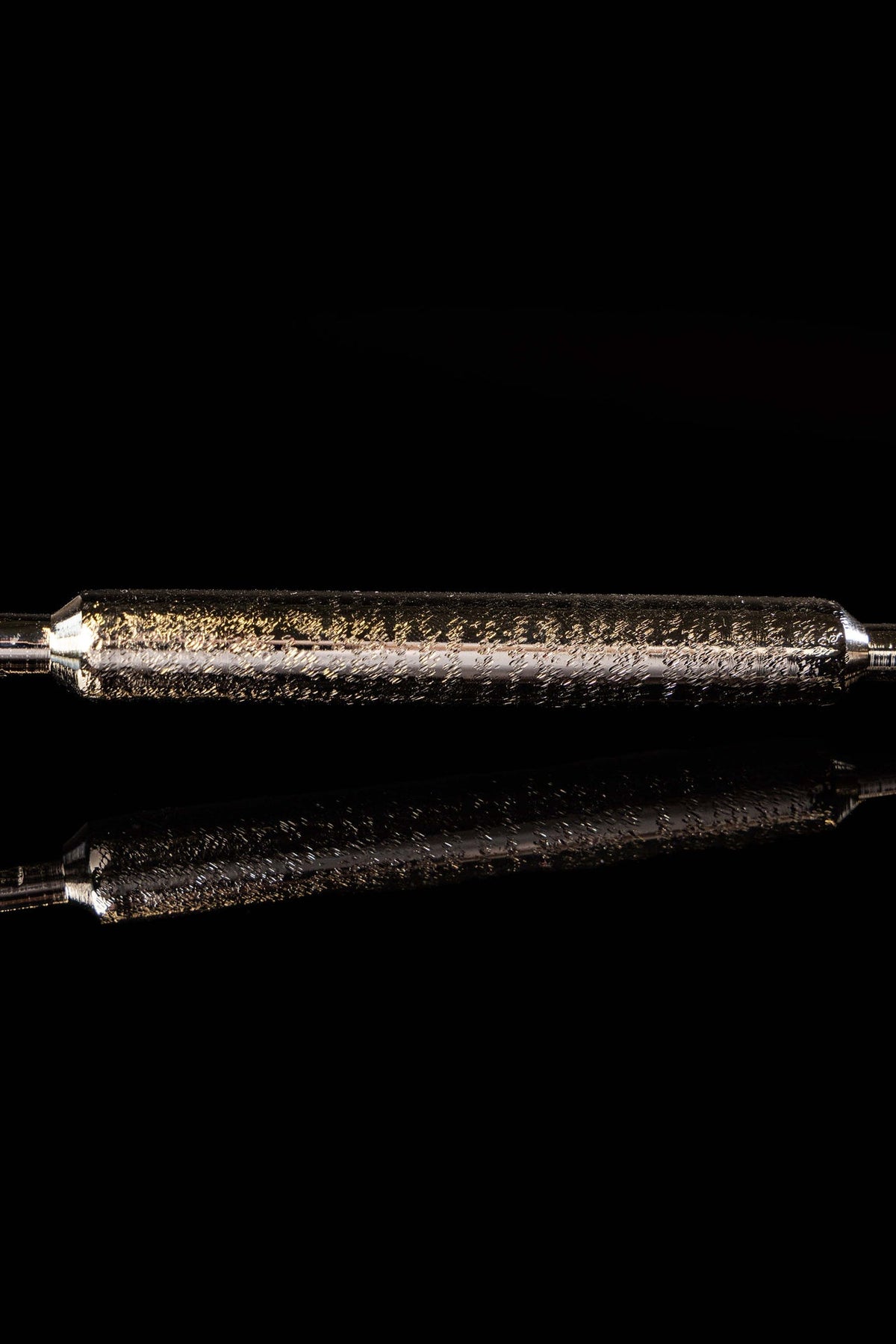 Metallener Aspergill mit Kopf und Griff im Etui, 17 cm