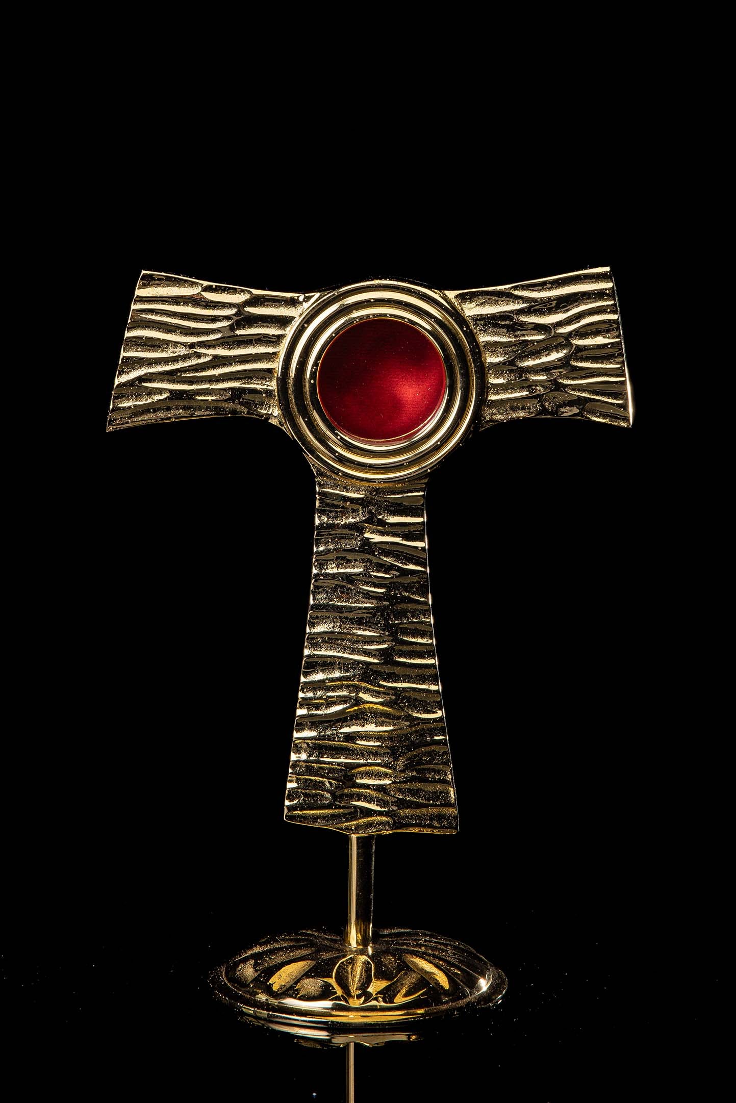Reliquiar - Kreuz - Tau - Messing