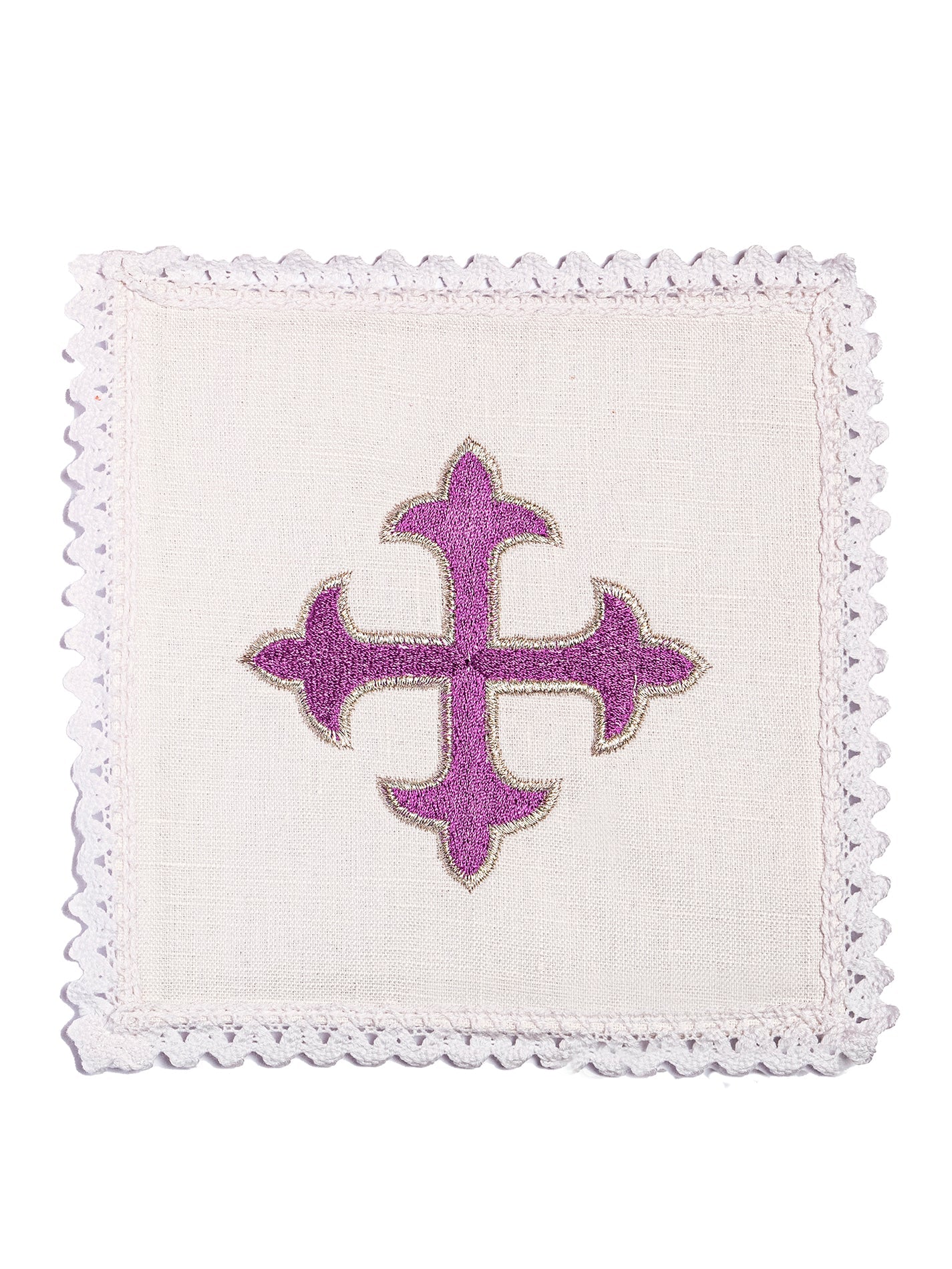 Leinen Kelch Leinen besticktes Kreuz