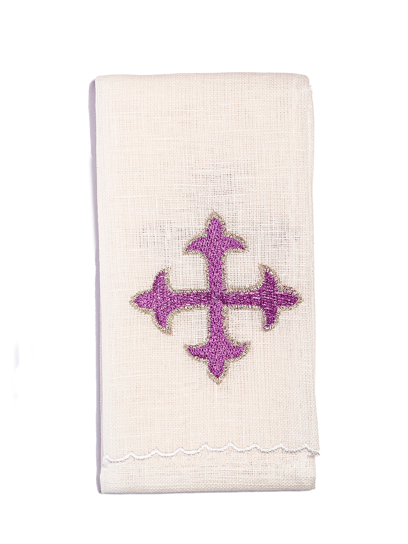 Leinen Kelch Leinen besticktes Kreuz