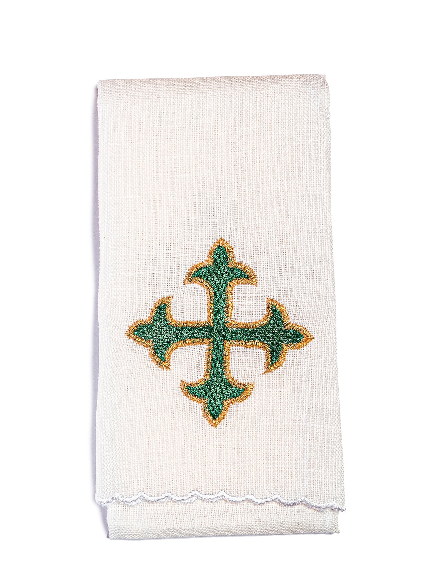 Leinen Kelch Leinen besticktes Kreuz