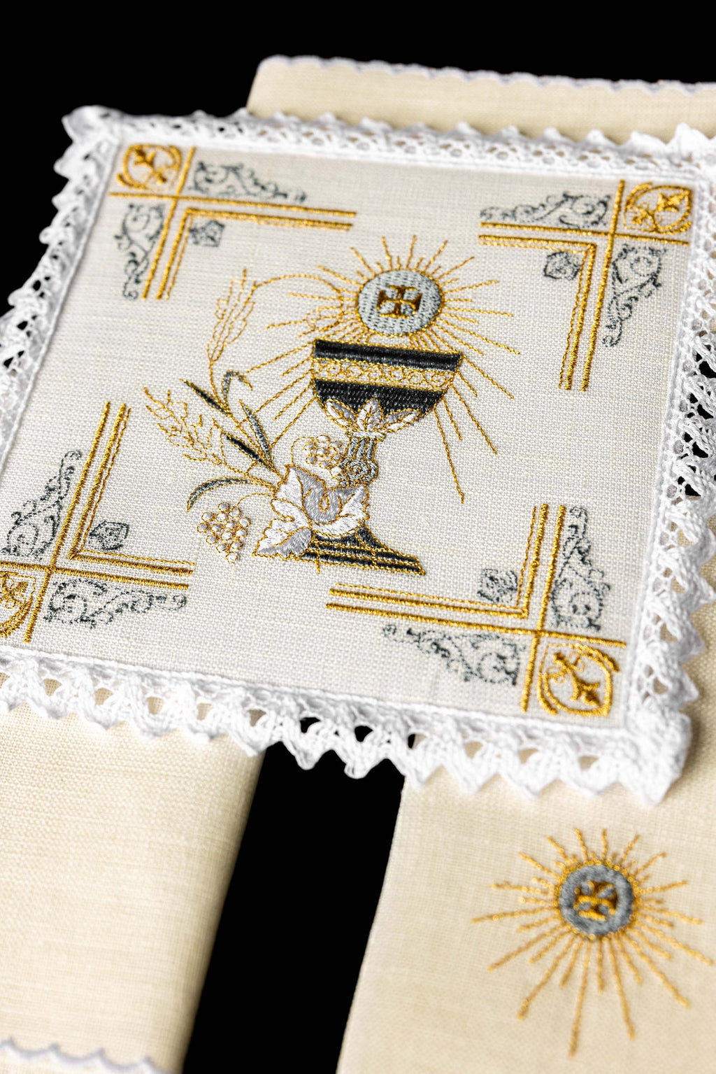 Kelch aus besticktem Leinen Leinen Kelch