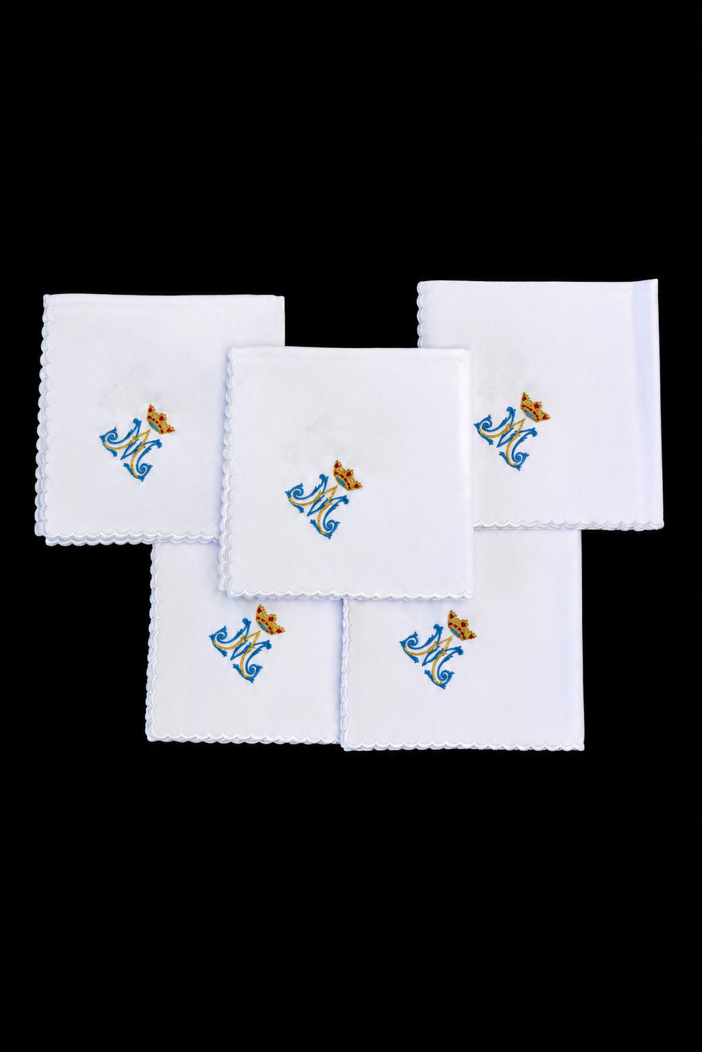 Liturgische Corporalia mit Marienstickerei, 5er-Set