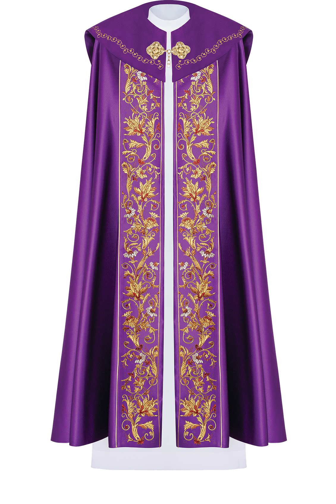 Eucharistischer Umhang mit reich verziertem Monogramm in Violett