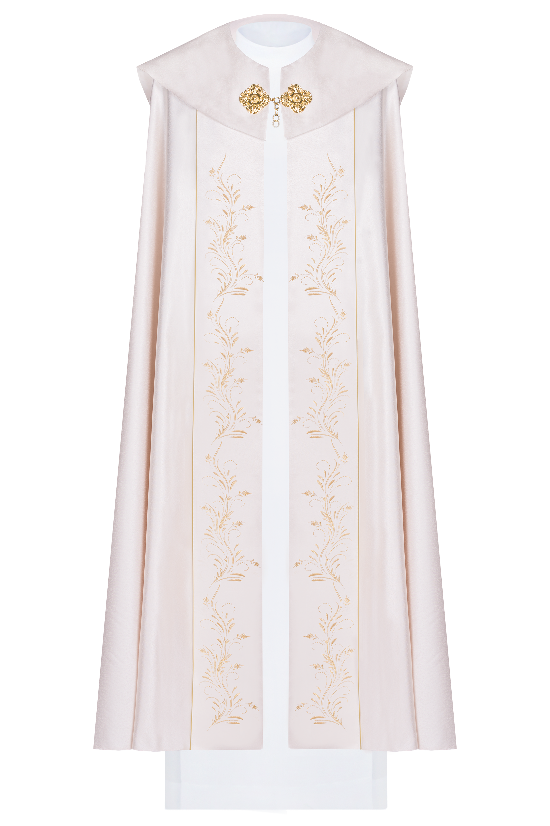 Ecrufarbenes eucharistisches Pluviale mit IHS-Motiv
