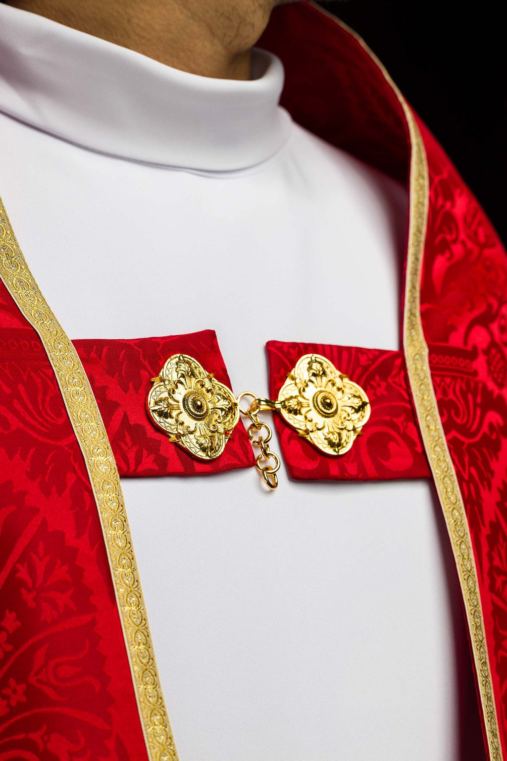 Römischer Rauchmantel aus Jacquardstoff – Rot