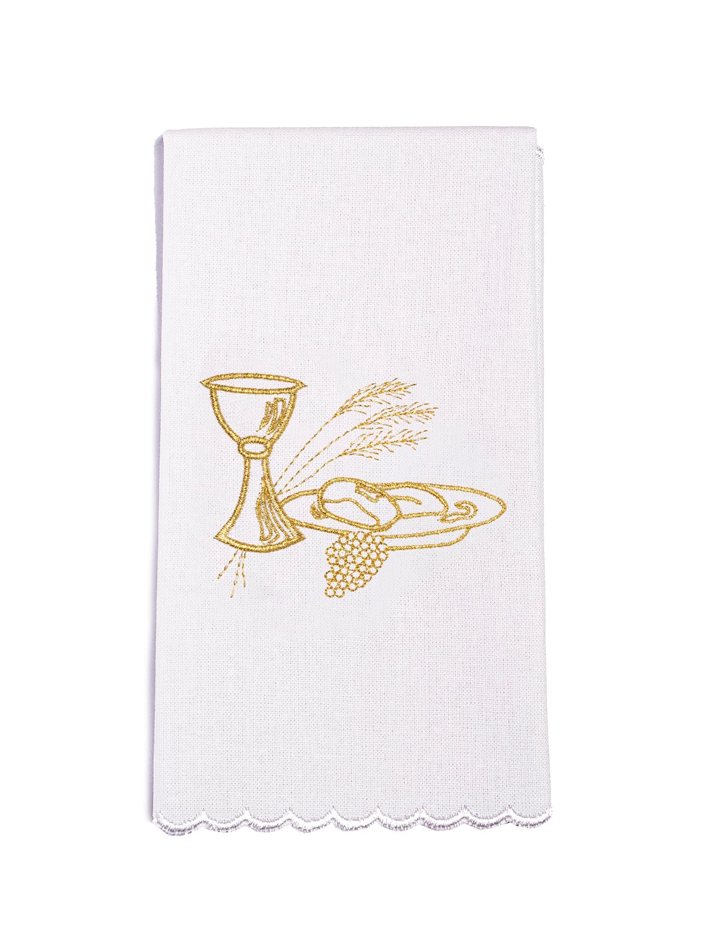 Mit eucharistischem Motiv besticktes Kelchleinen