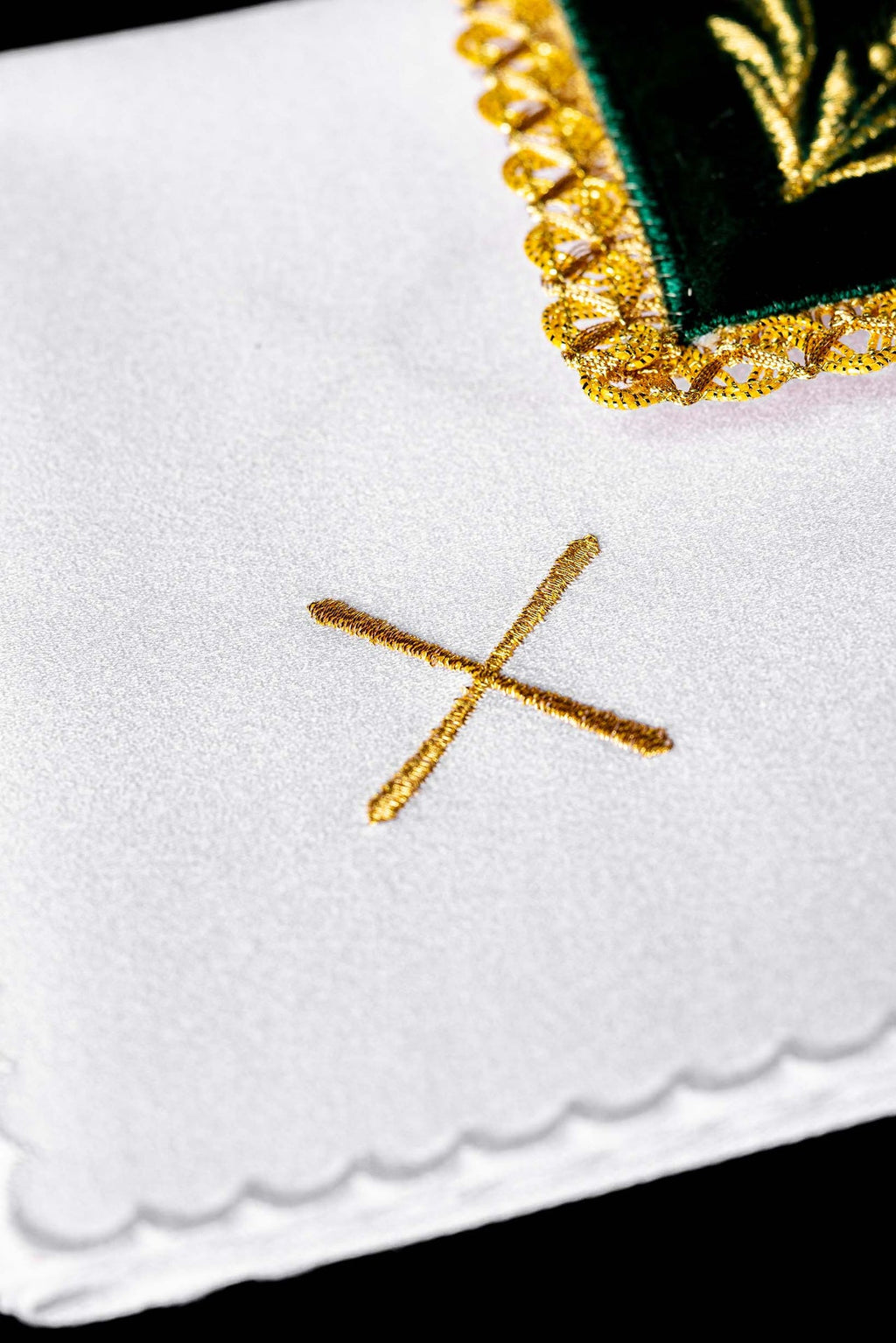 Bestickter Samtbecher Leinen Grün