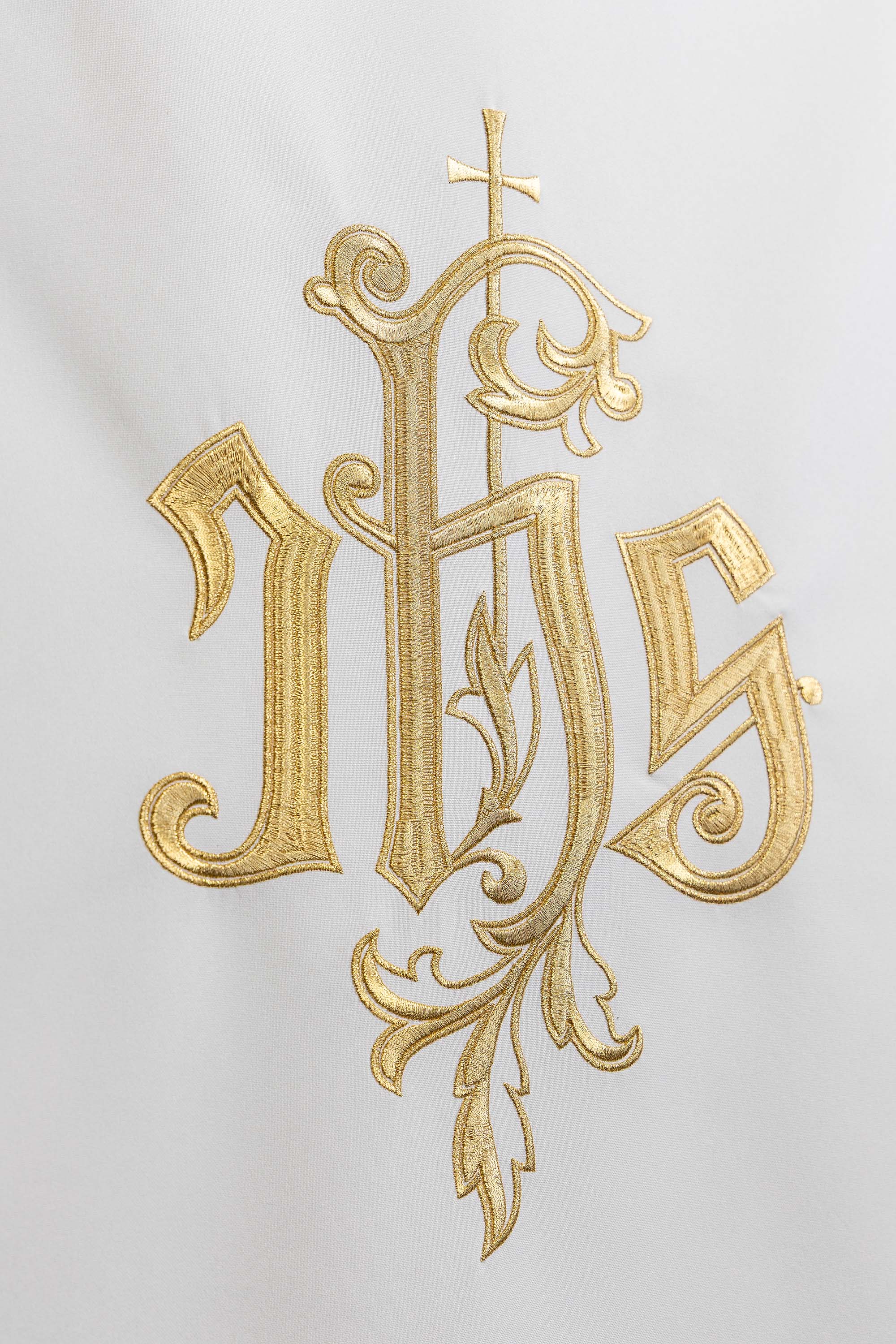 Ecru bestickte Rednerpult Serviette mit IHS Symbol