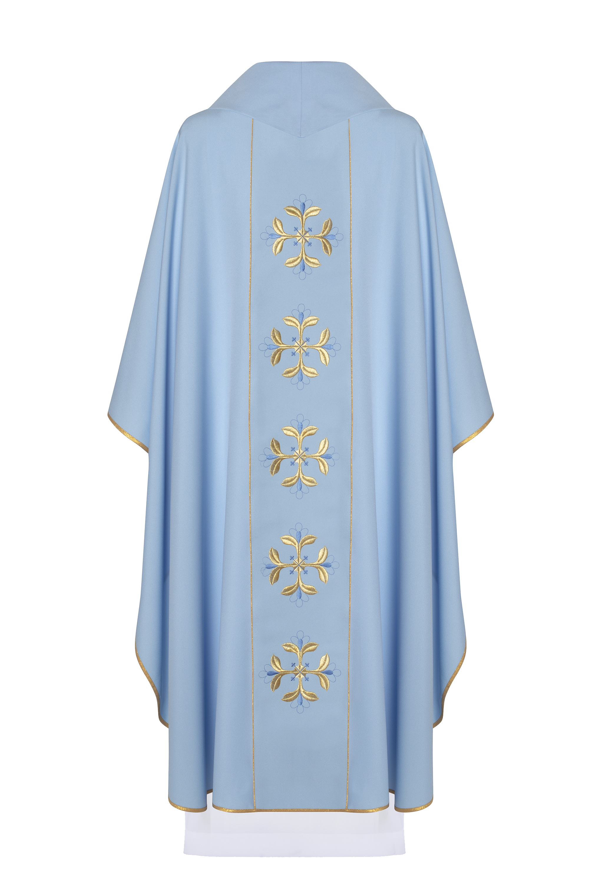 Blaues liturgisches Mariengewand mit Gürtel