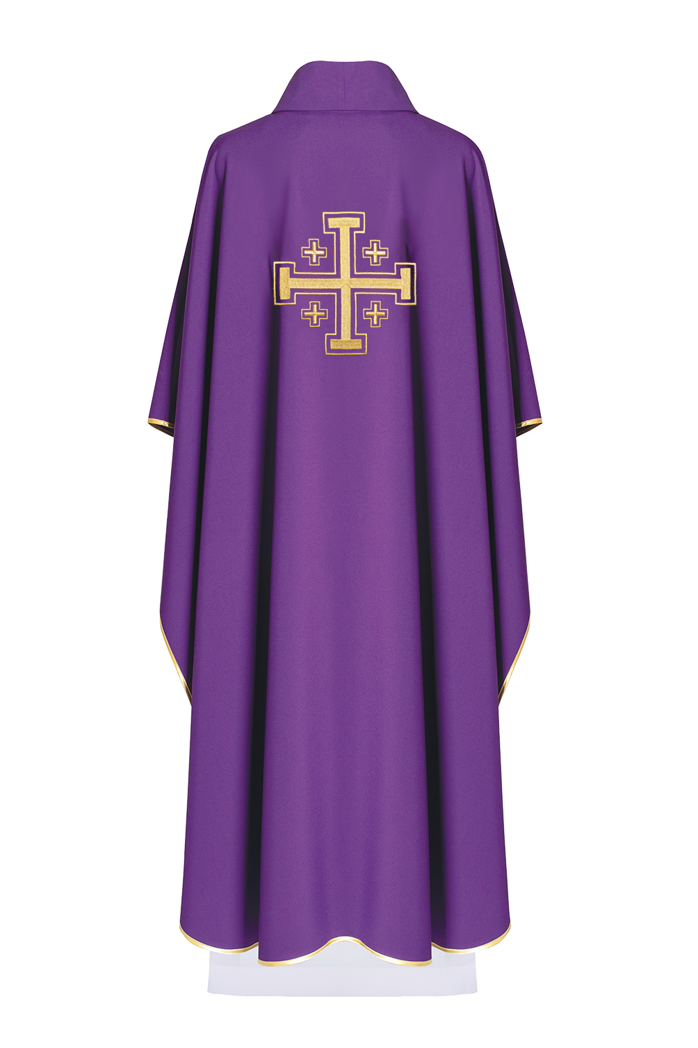 Violetter Kasel mit besticktem Jerusalemer Kreuz