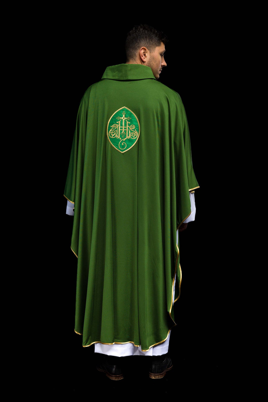 Messgewand bestickt mit leichtem IHS-SACROLITE-Gestrick