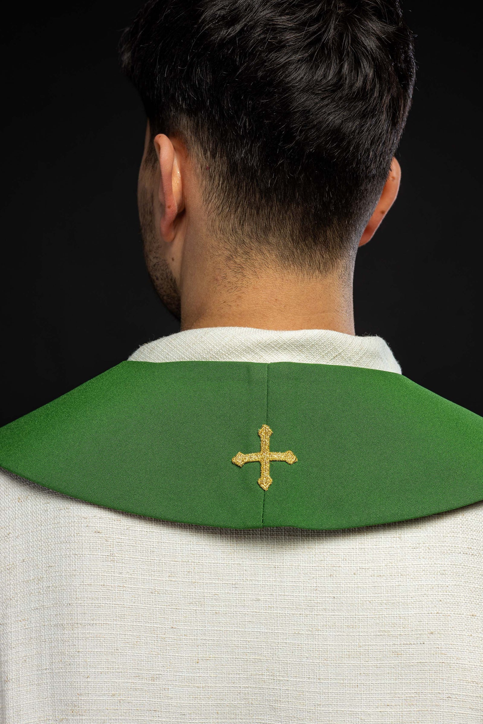Bestickte Priesterstola IHS Grün