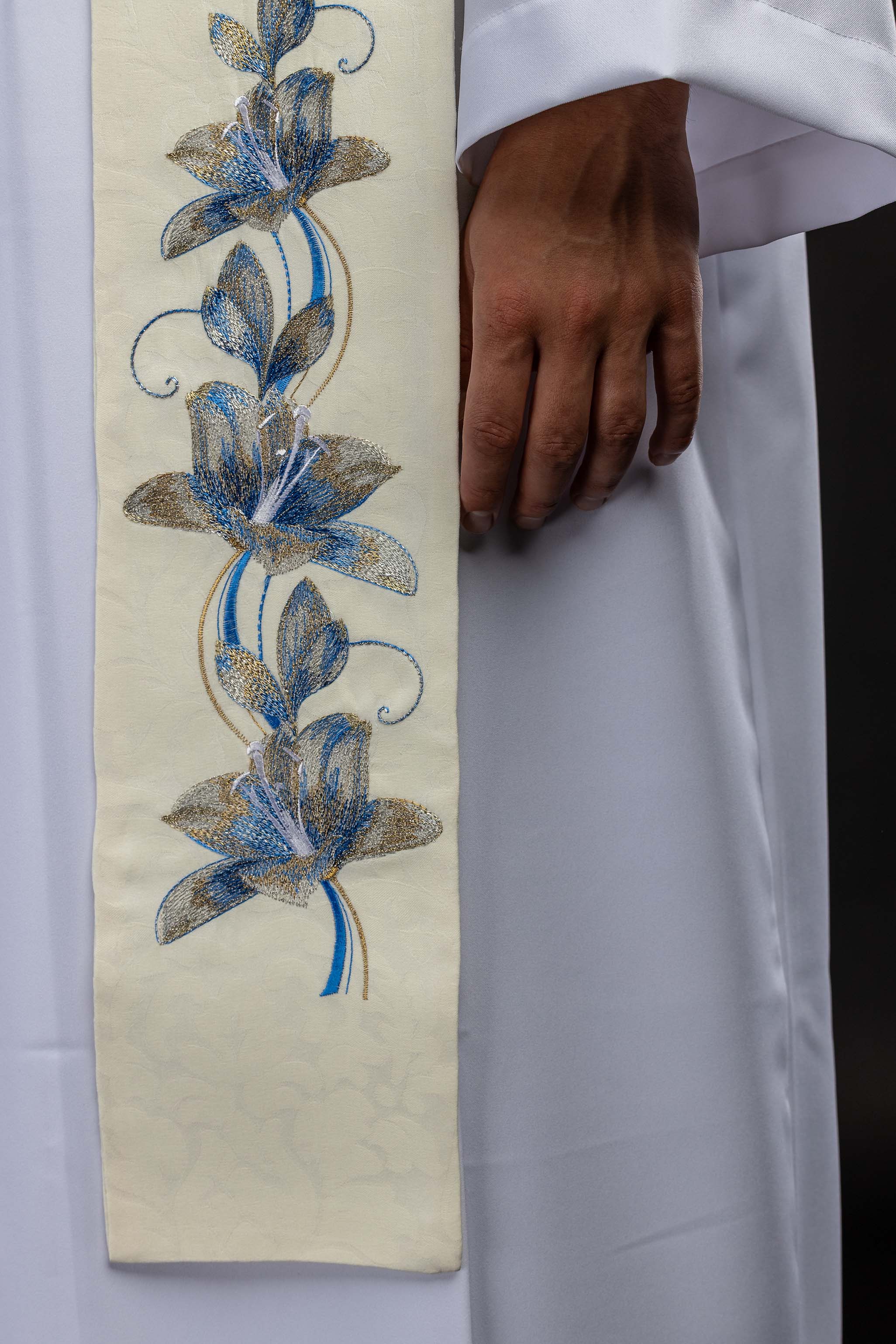 Bestickte Stola mit dem Bildnis Unserer Lieben Frau von Medjugorje