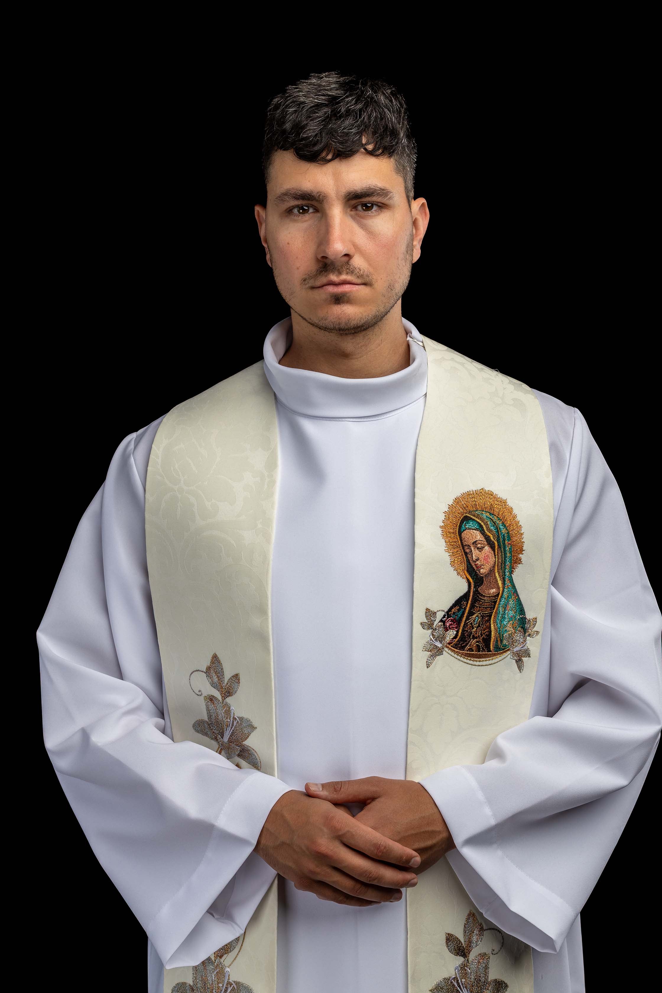 Bestickte Stola mit dem Bildnis Unserer Lieben Frau von Guadalupe